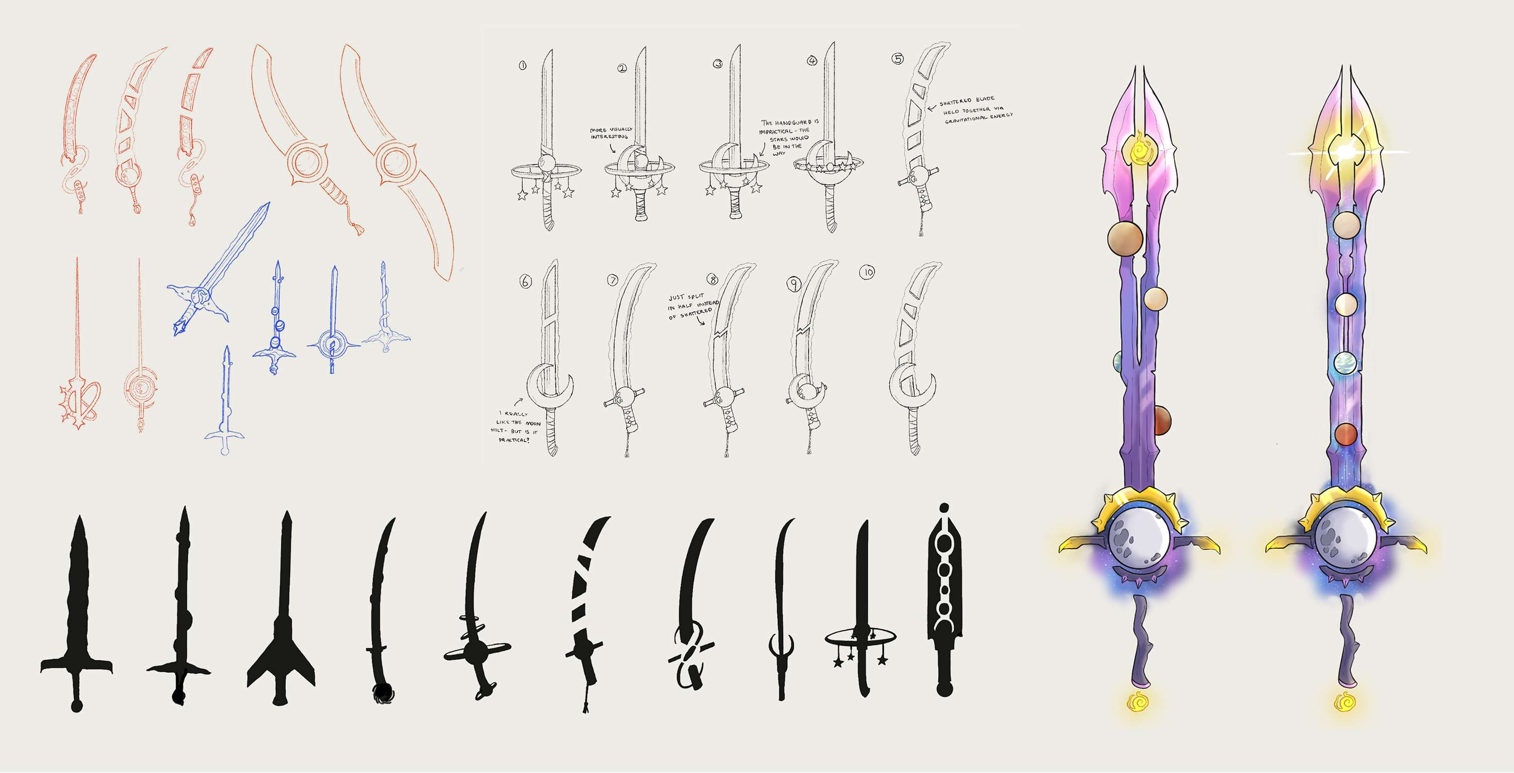Sword Designs - Concept Art by Louise Claughton