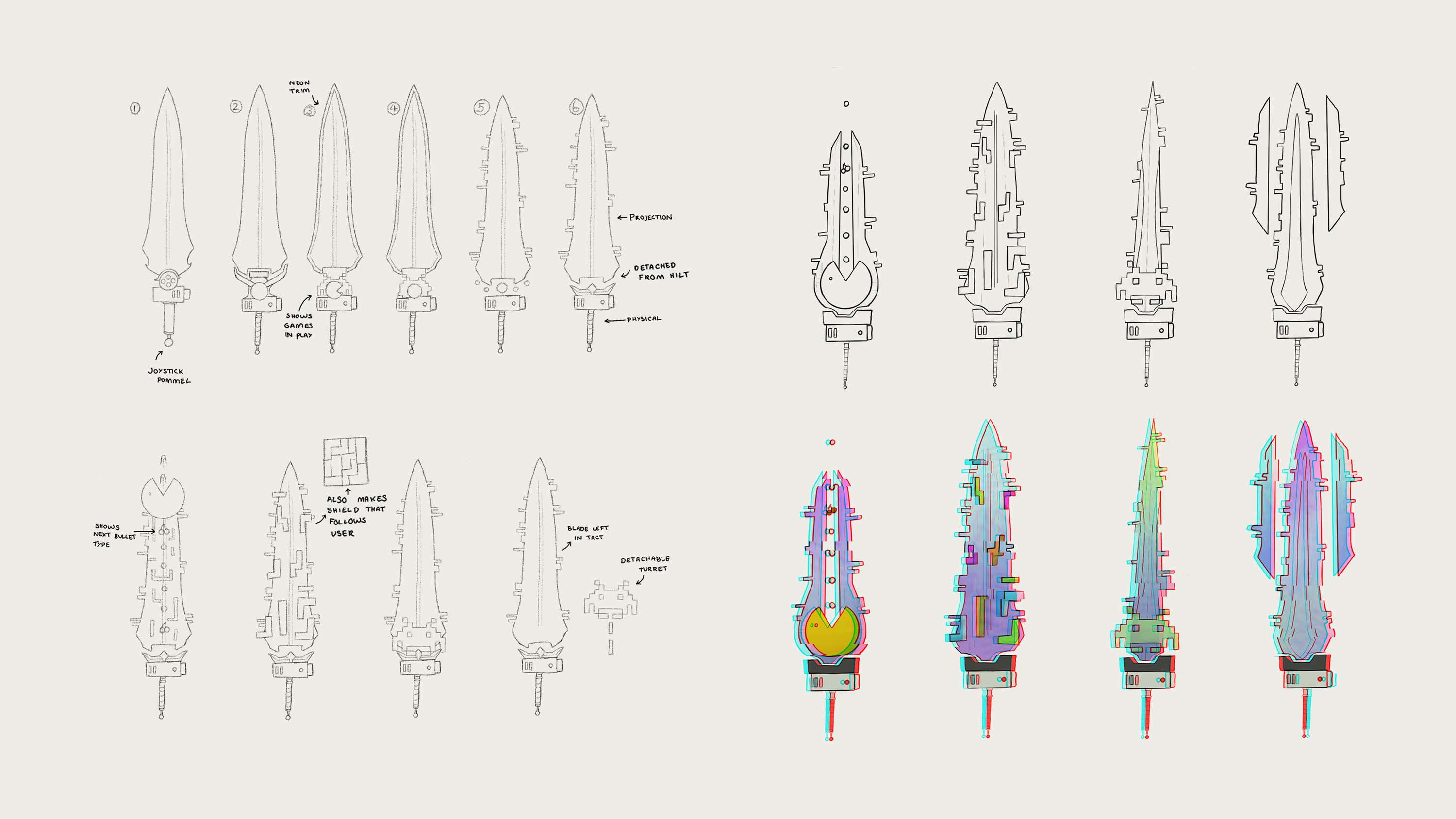 Sword Designs - Concept Art by Louise Claughton