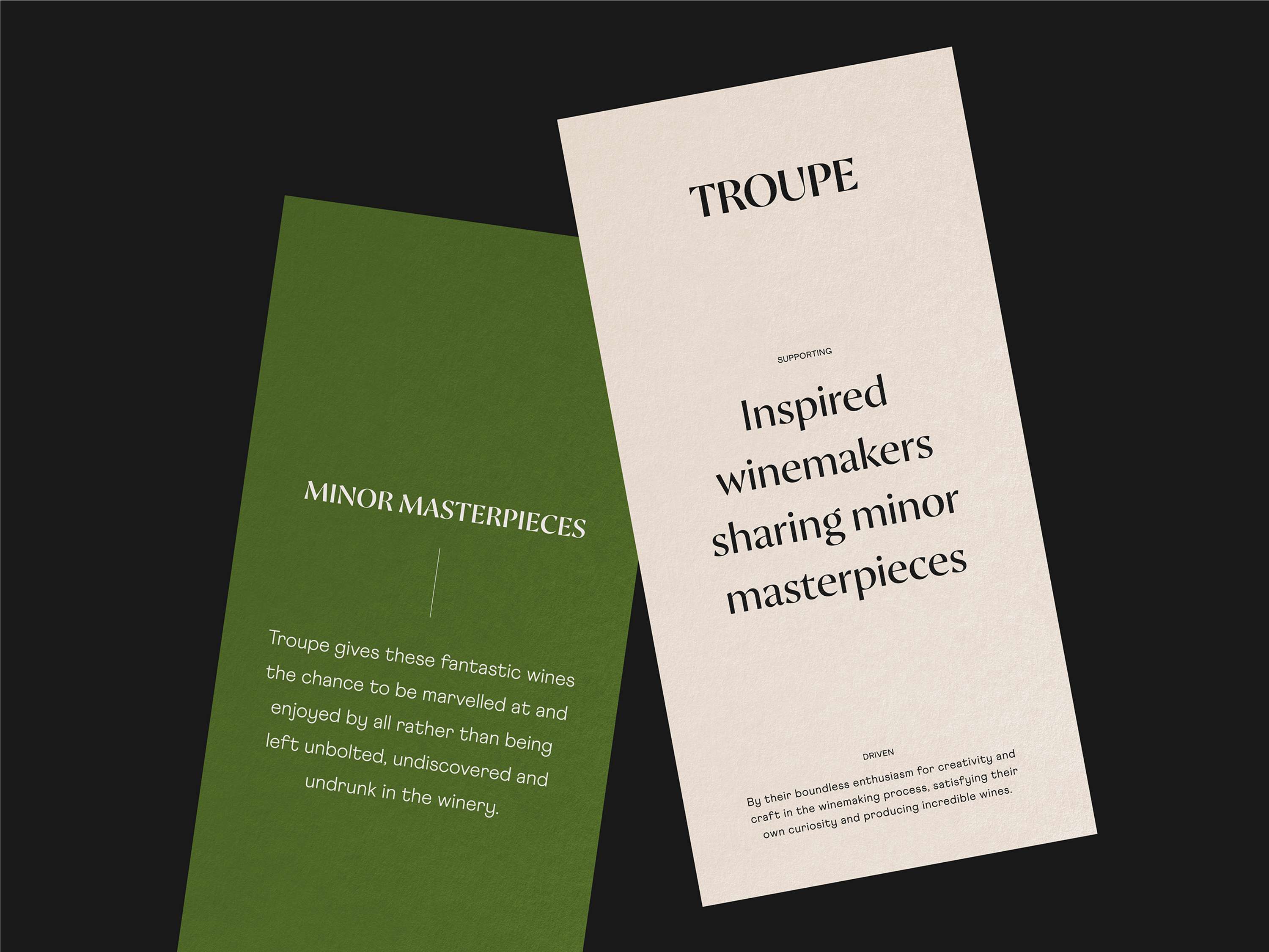 Troupe Wine by Oliver Scully