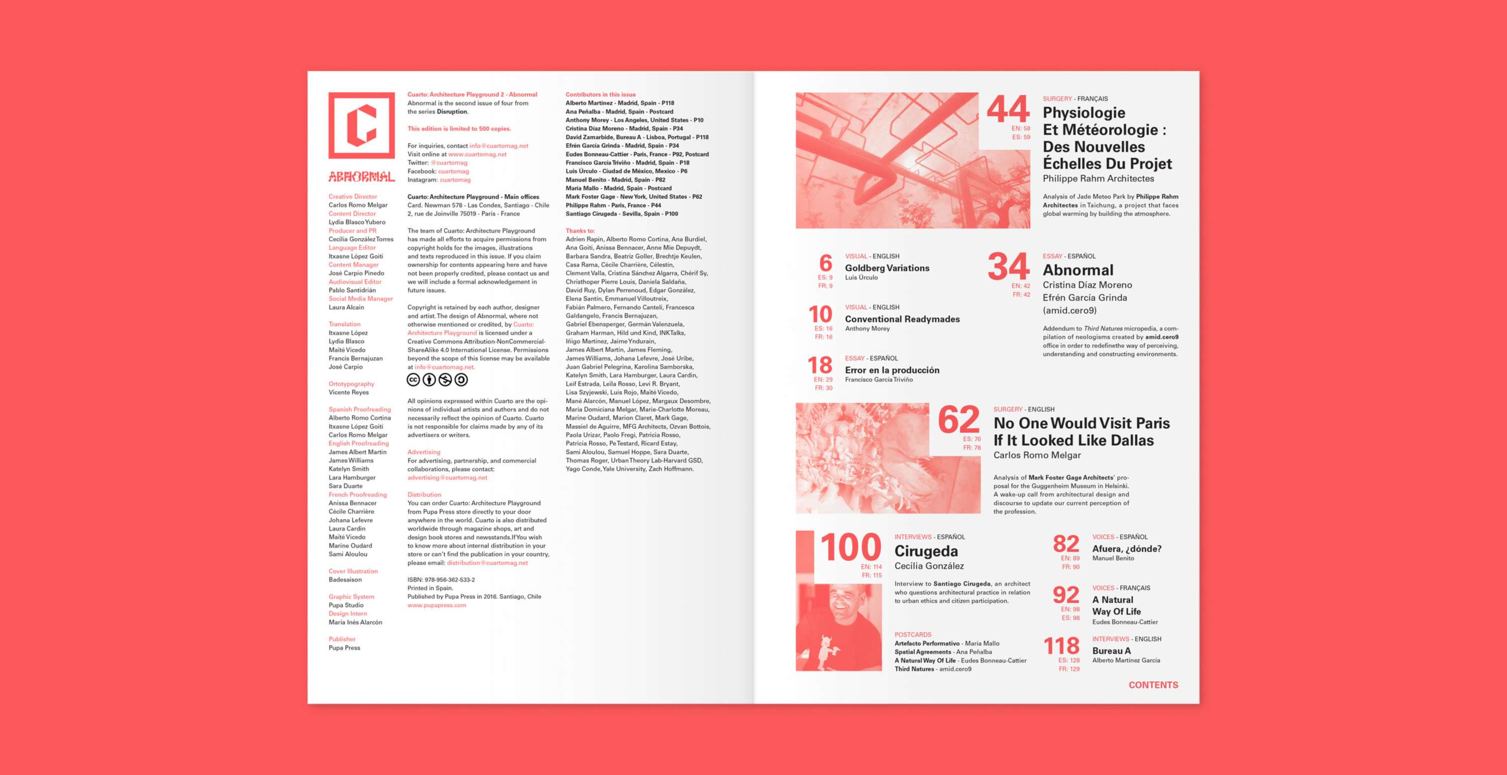 Cuarto: Architecture Playground. Issue 2 "Abnormal". by Vicente Reyes Montealegre