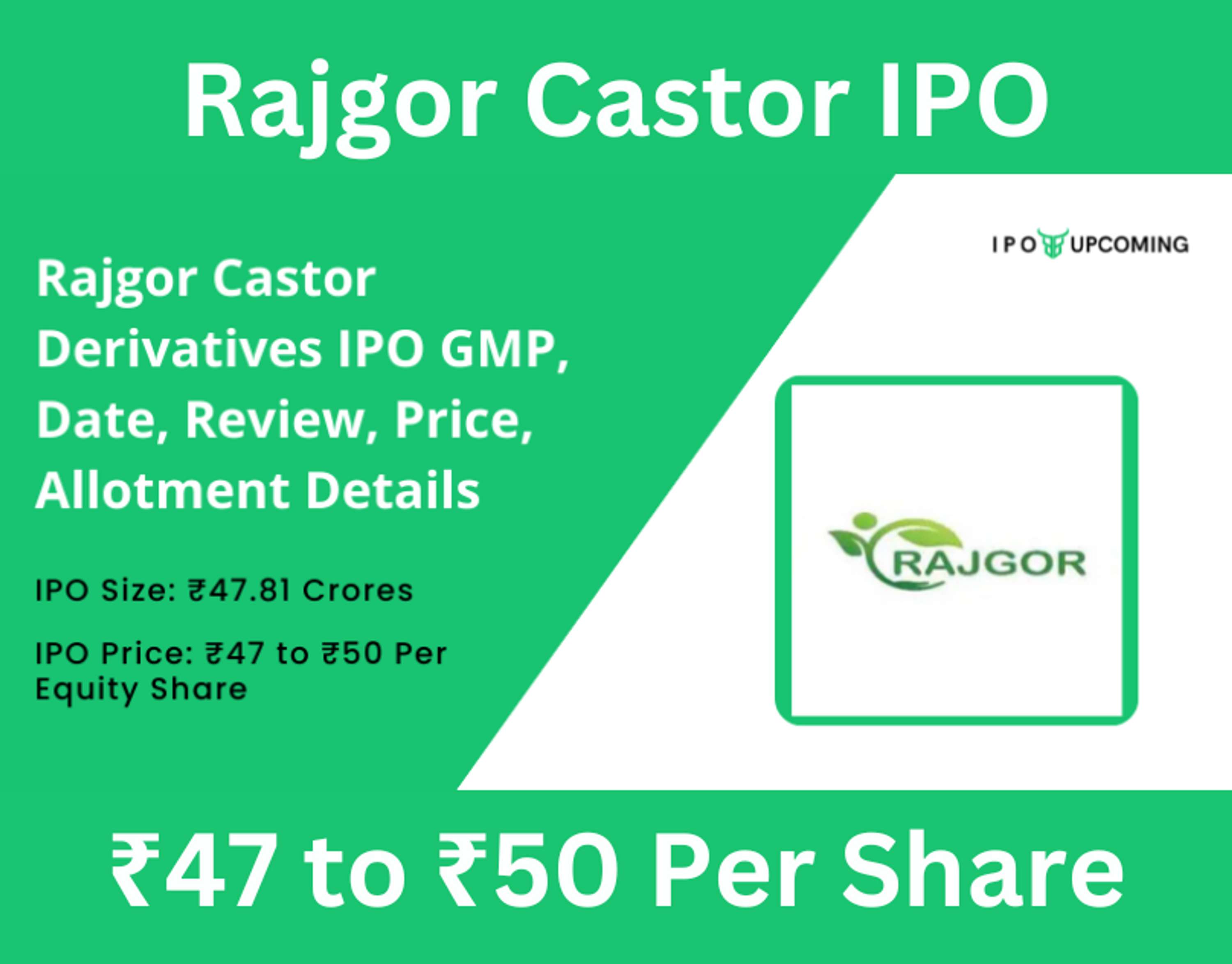 Rajgor Castor Derivatives Ltd IPO: Subscription Status, GMP, and Investor Interest by IPO Upcoming