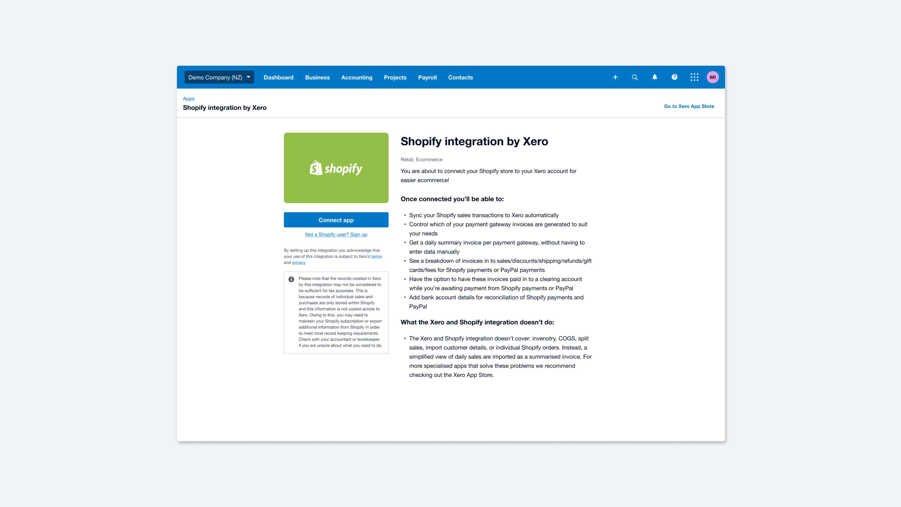 Shopify Integration by Xero by Matt Law