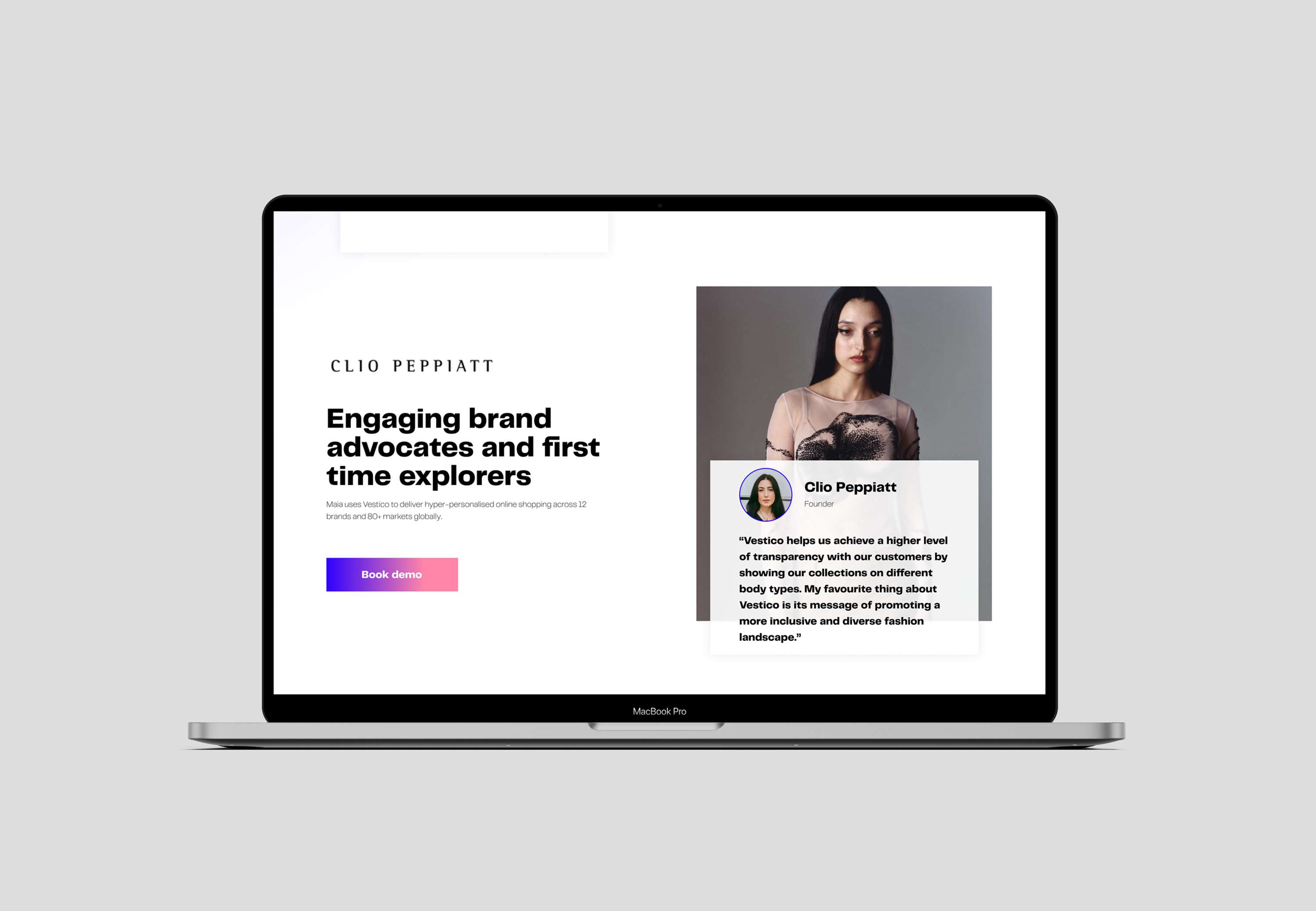 Vestico webdesign by Stacey Nova