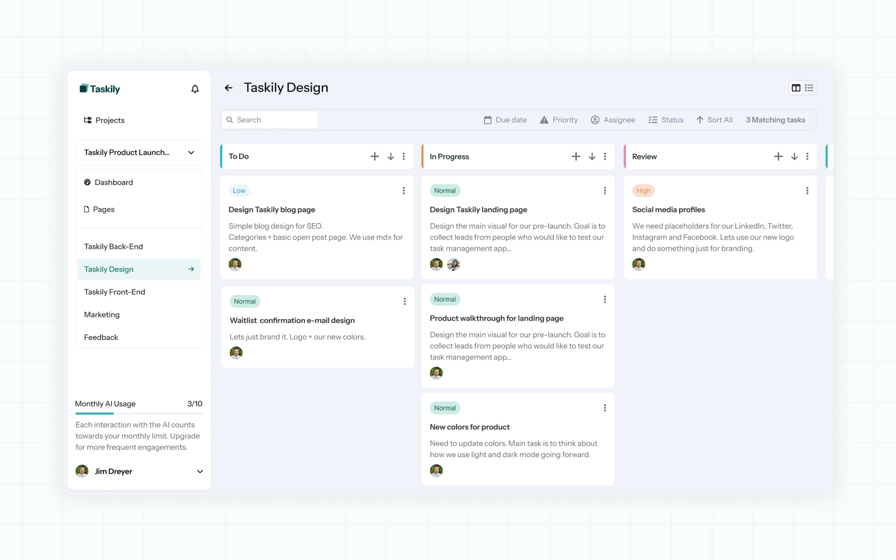 Taskily brand identity&landing page design + SaaS dashboard concept by Tanel S