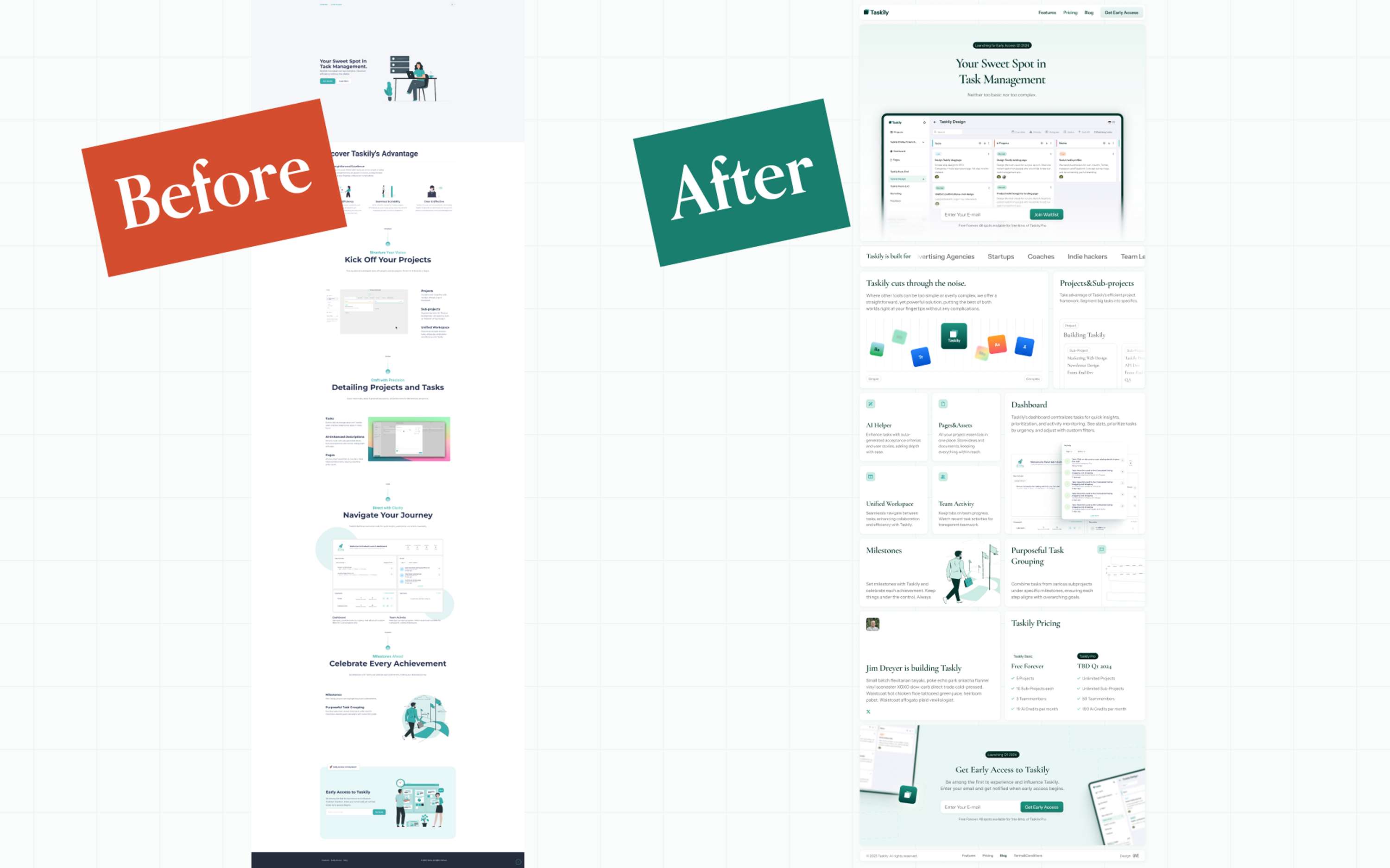 Taskily brand identity&landing page design + SaaS dashboard concept by Tanel S