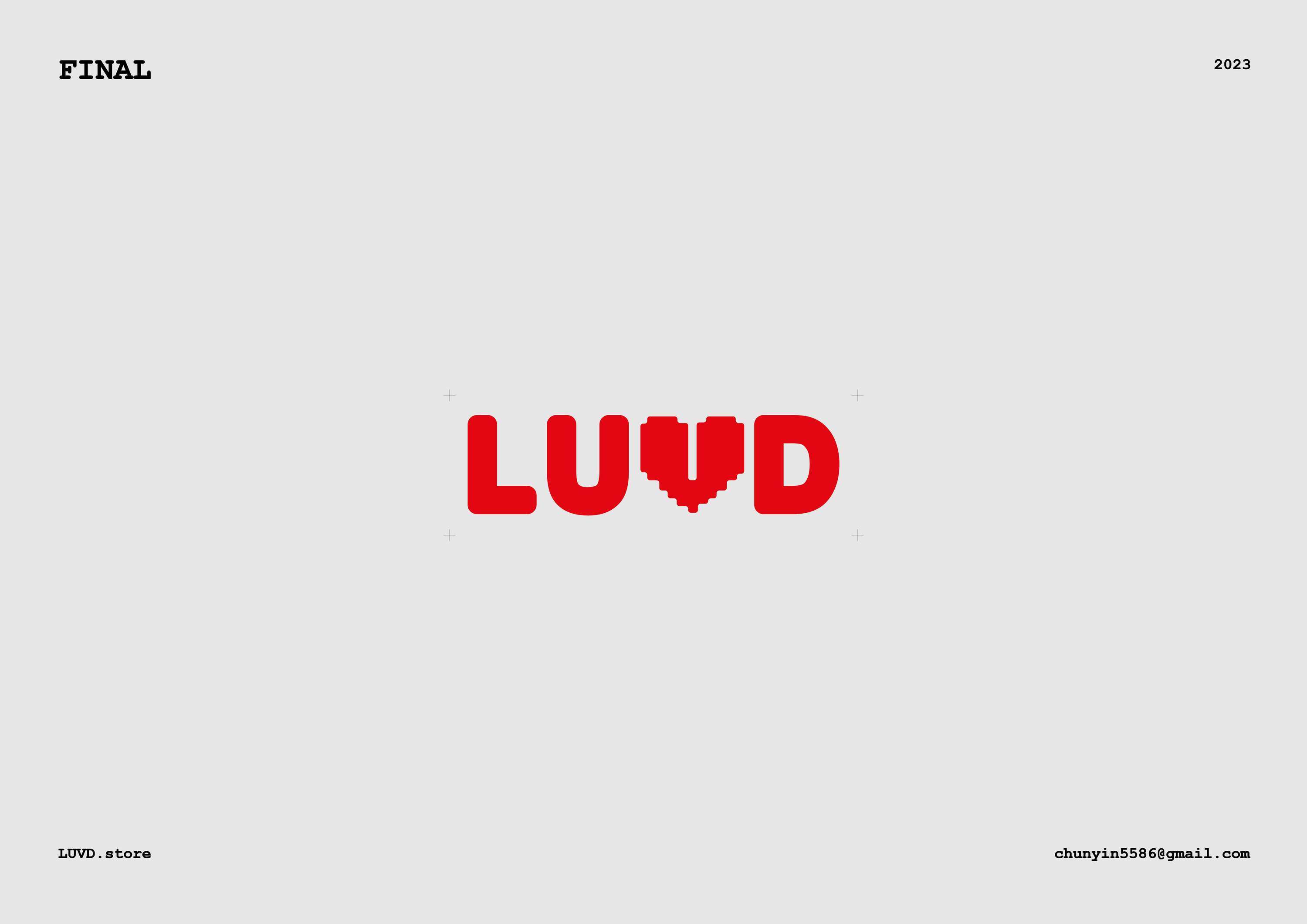 LUVD store logo branding design and the 3D Rendering by Chun-Yin Chan