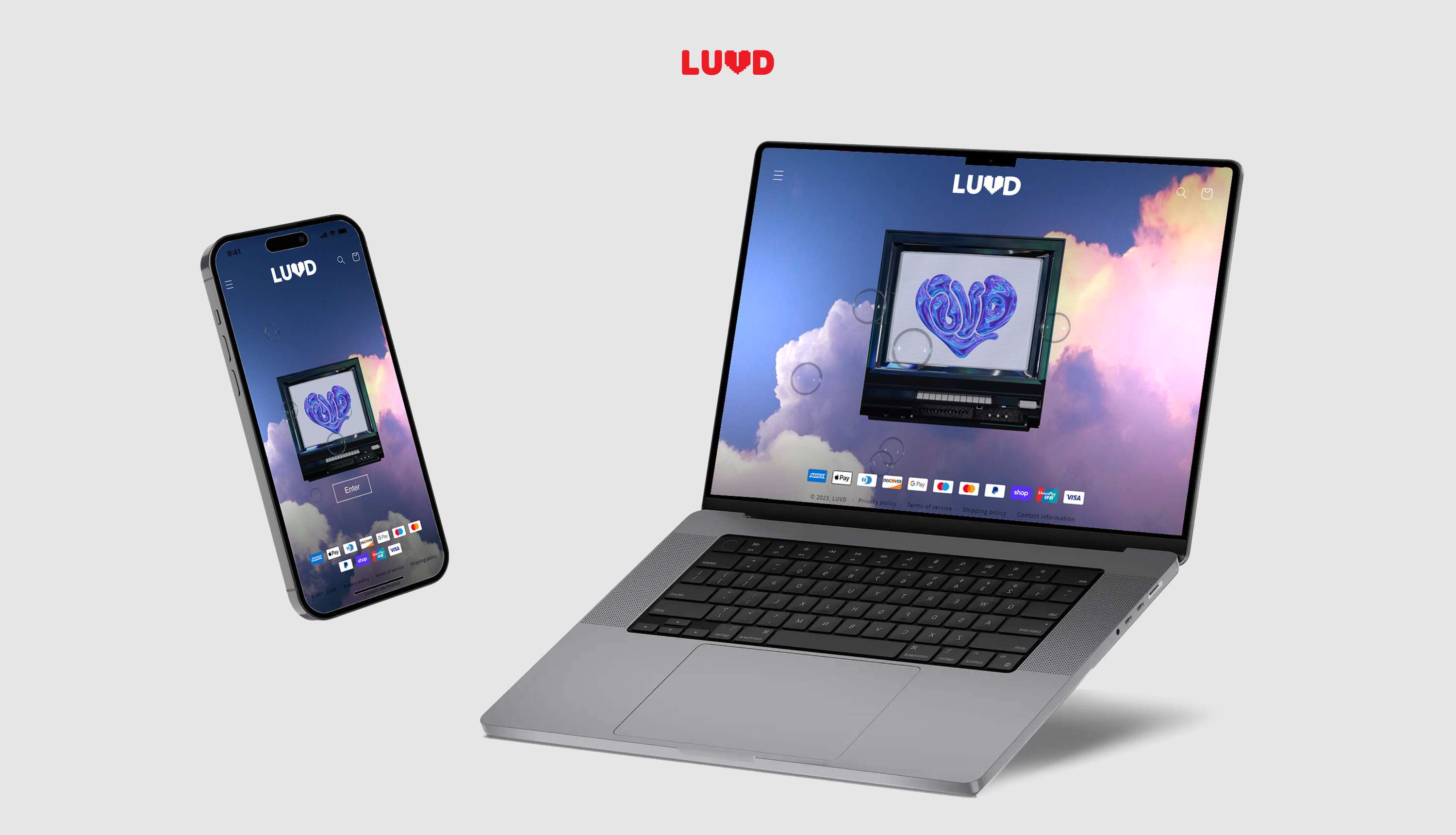 LUVD store logo branding design and the 3D Rendering by Chun-Yin Chan