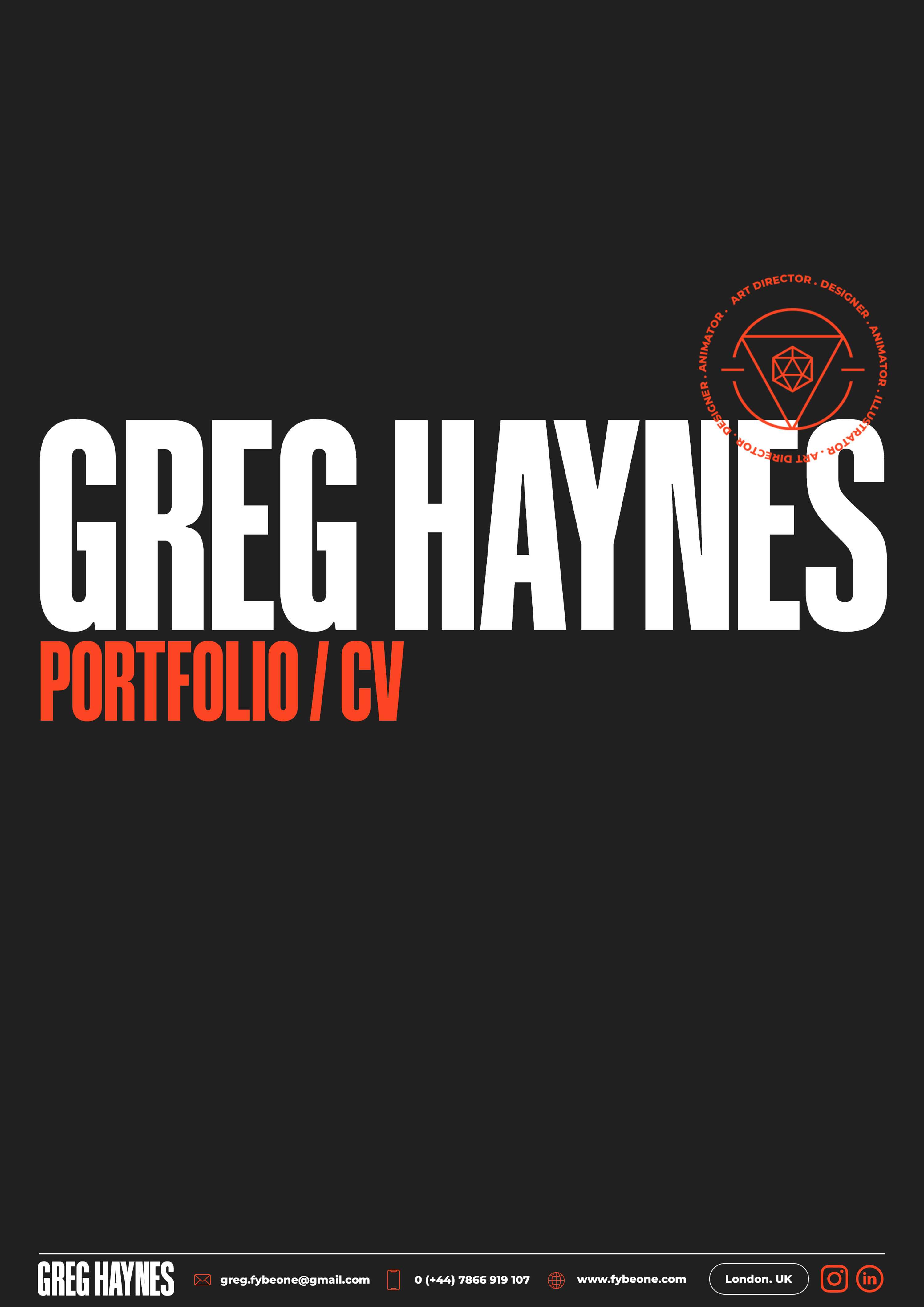 Portfolio/CV by Greg Haynes