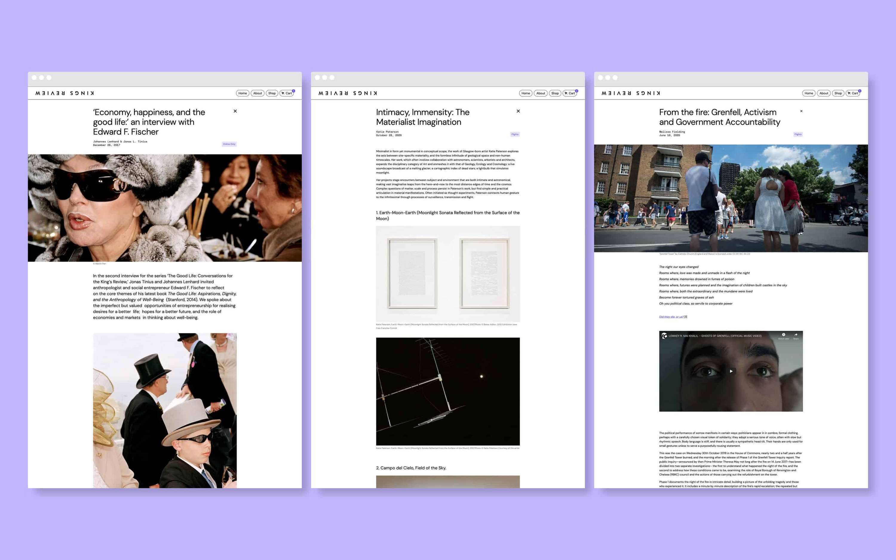 King's Review, Website Redesign by Laura Williams