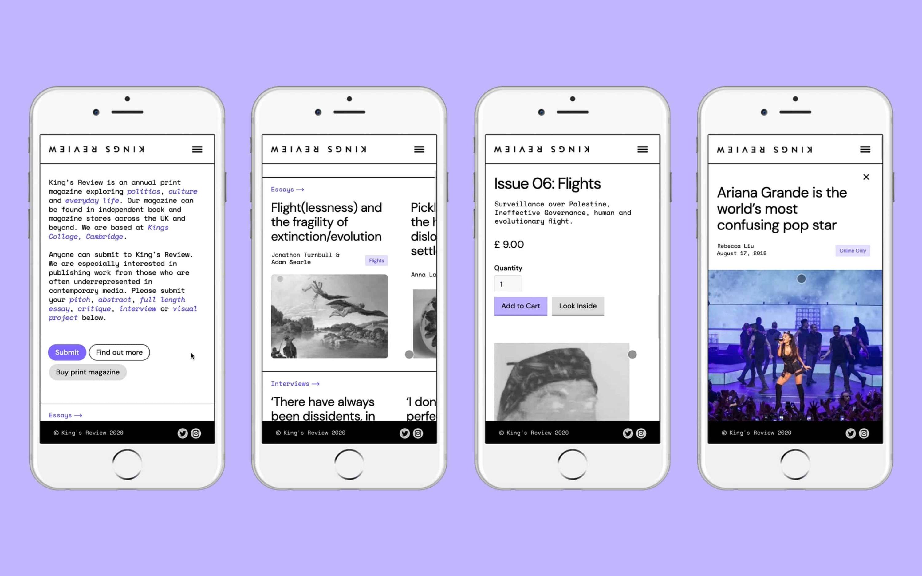 King's Review, Website Redesign by Laura Williams