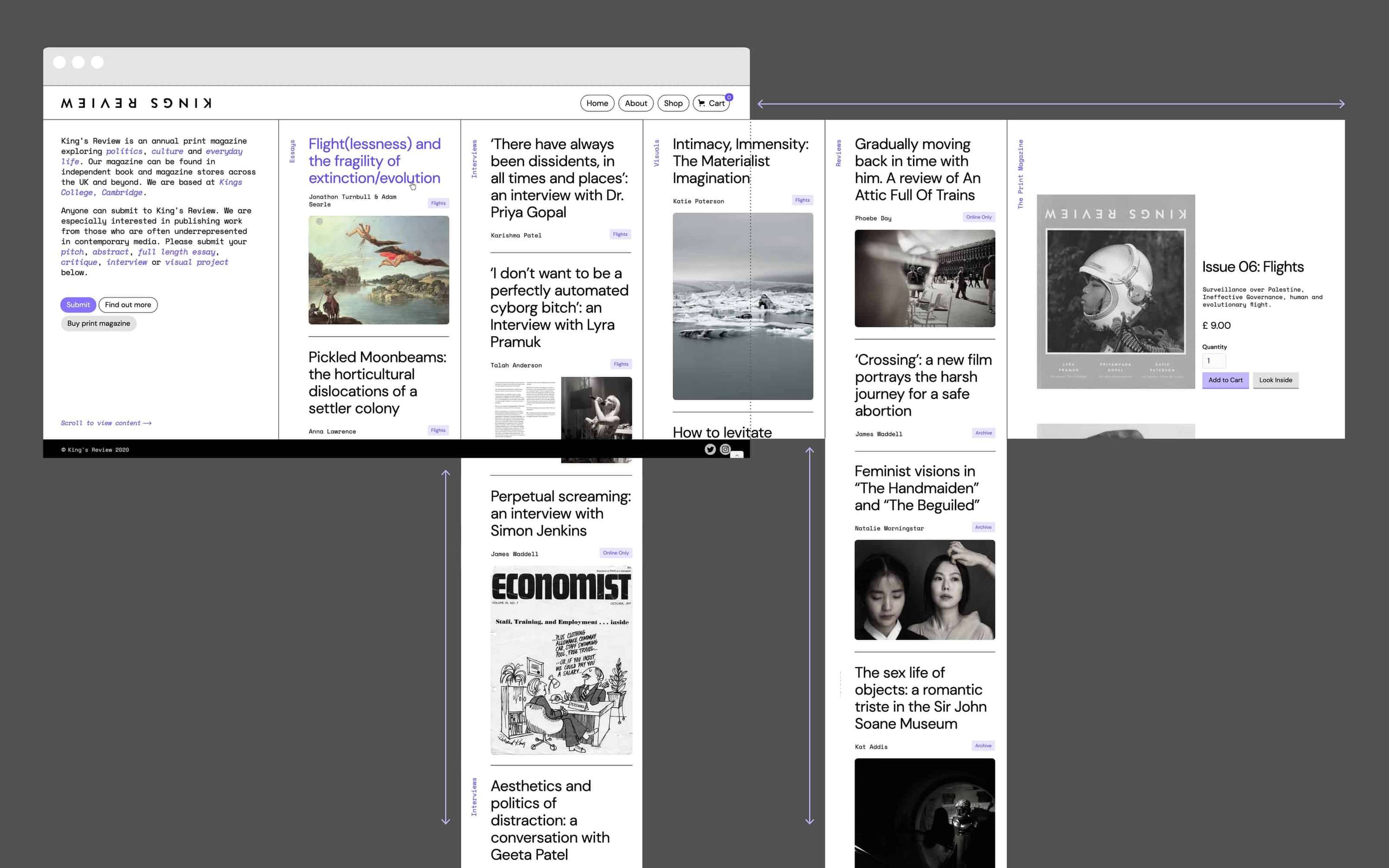King's Review, Website Redesign by Laura Williams