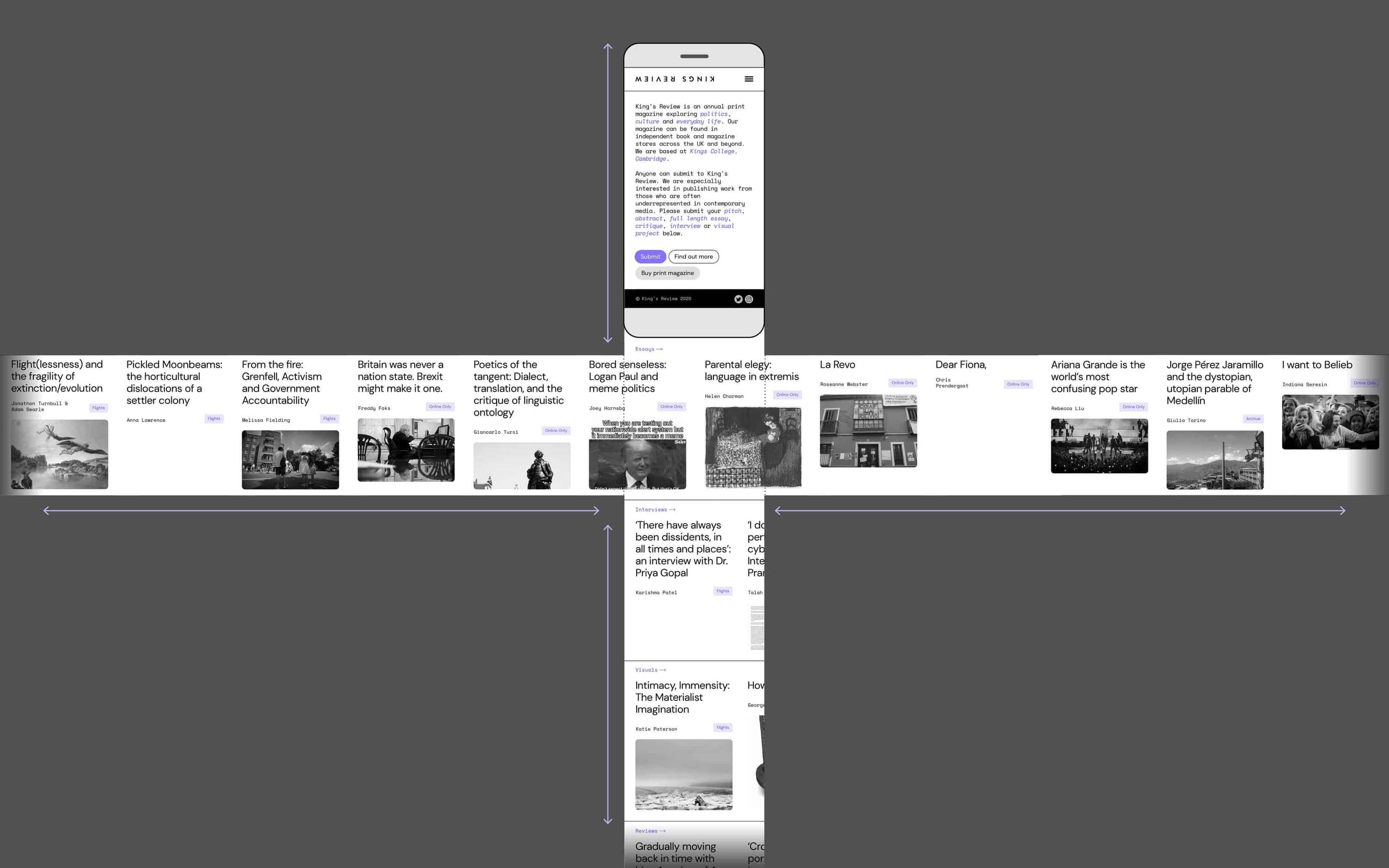 King's Review, Website Redesign by Laura Williams