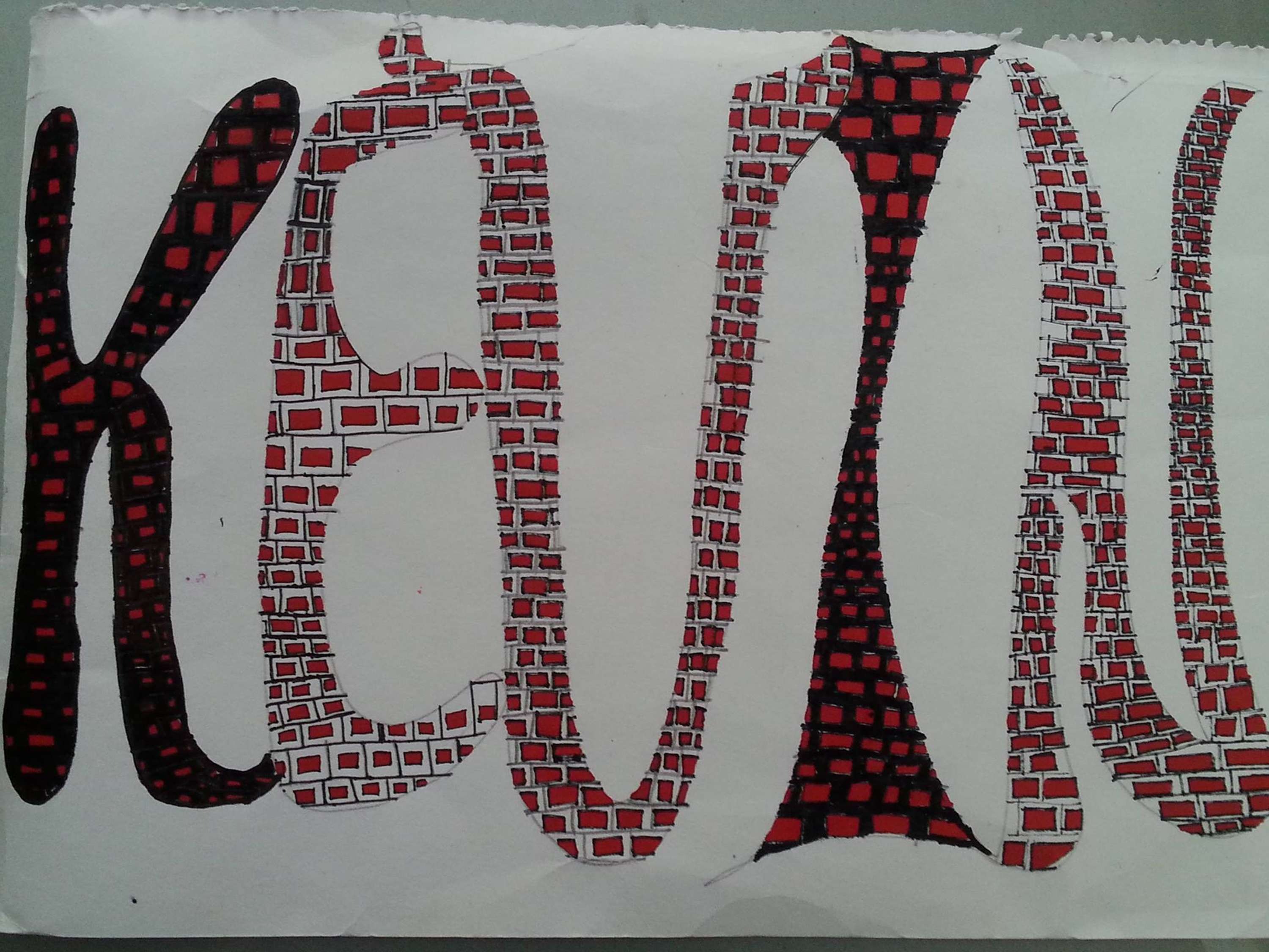 Graffiti made from designed bricks by Theodoros Mpahoumas Graffiti