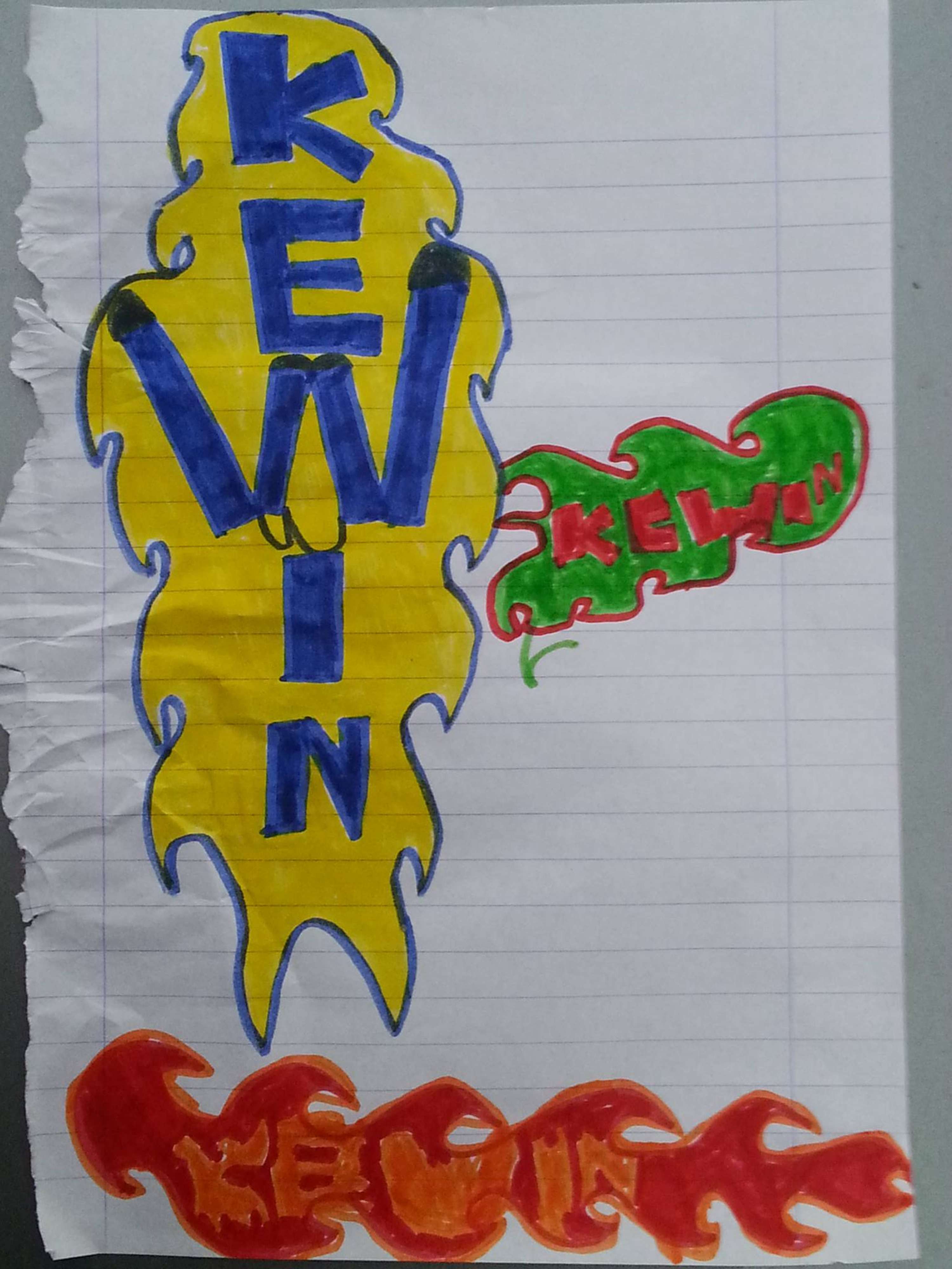 Graffiti made inside various designed colorful flames by Theodoros Mpahoumas Graffiti