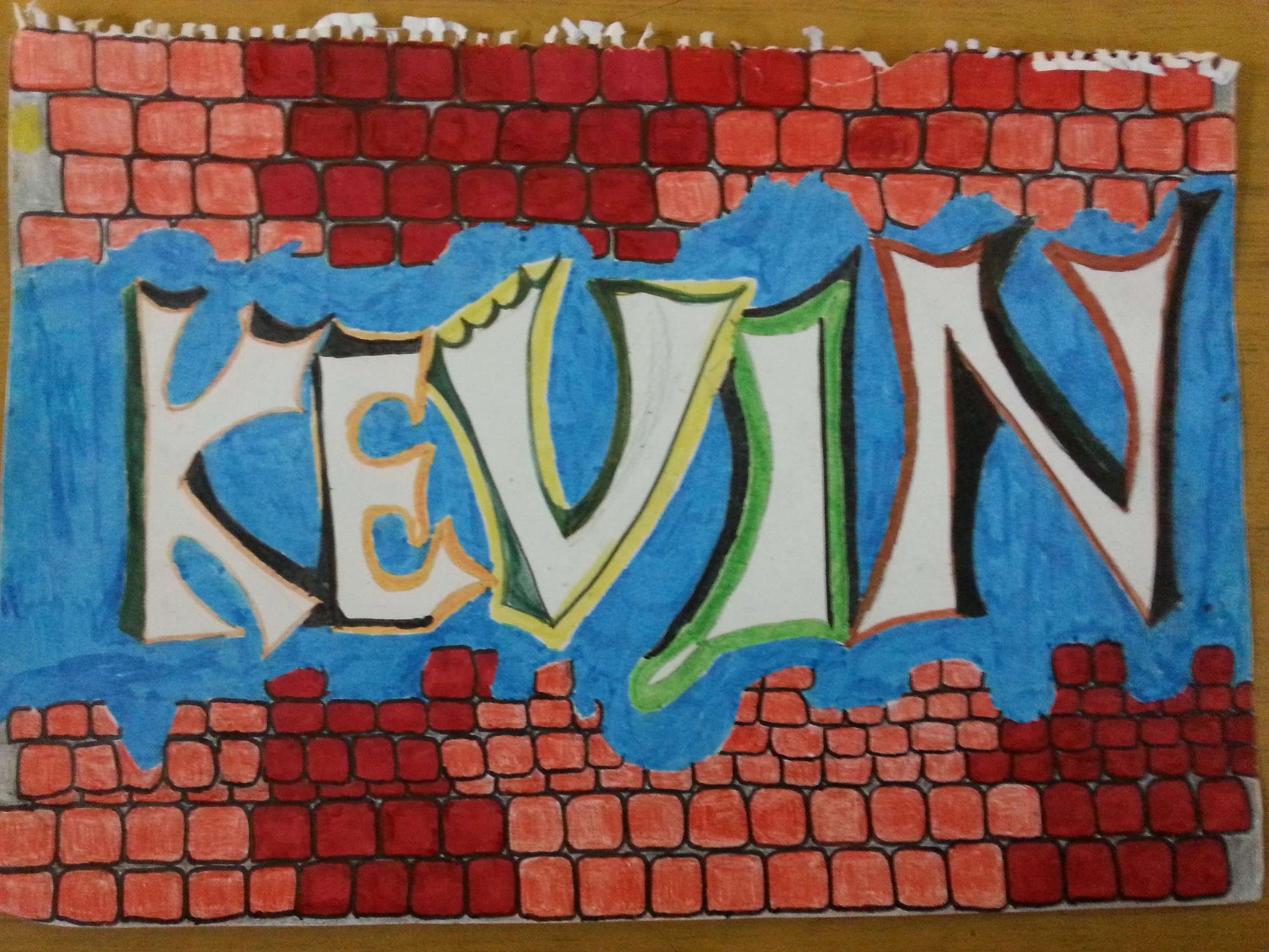 Graffiti made inside designed bricks by Theodoros Mpahoumas Graffiti