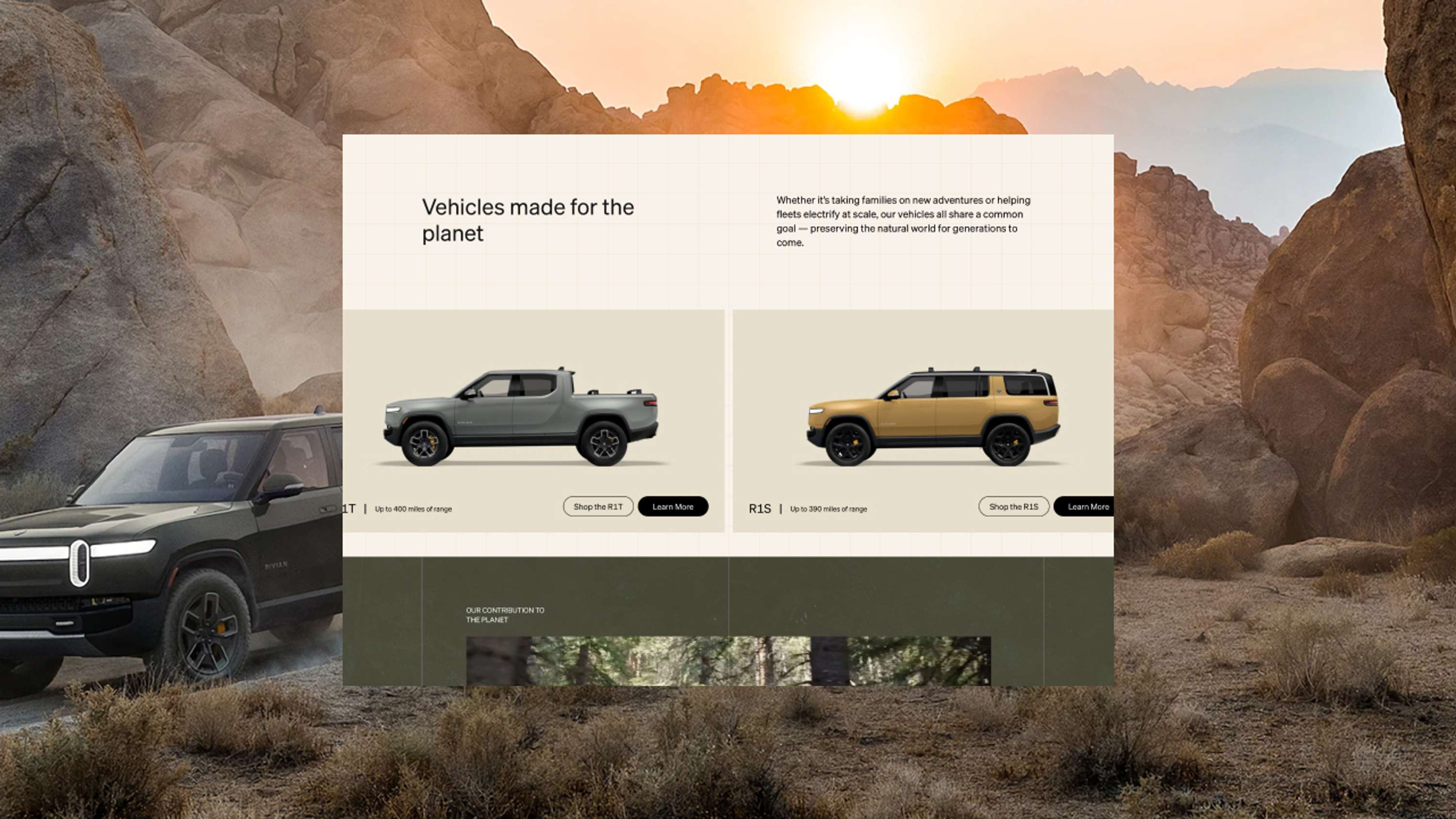 Vehicles Made for the Planet. Preserving the natural world for generations to come. by REJOUICE