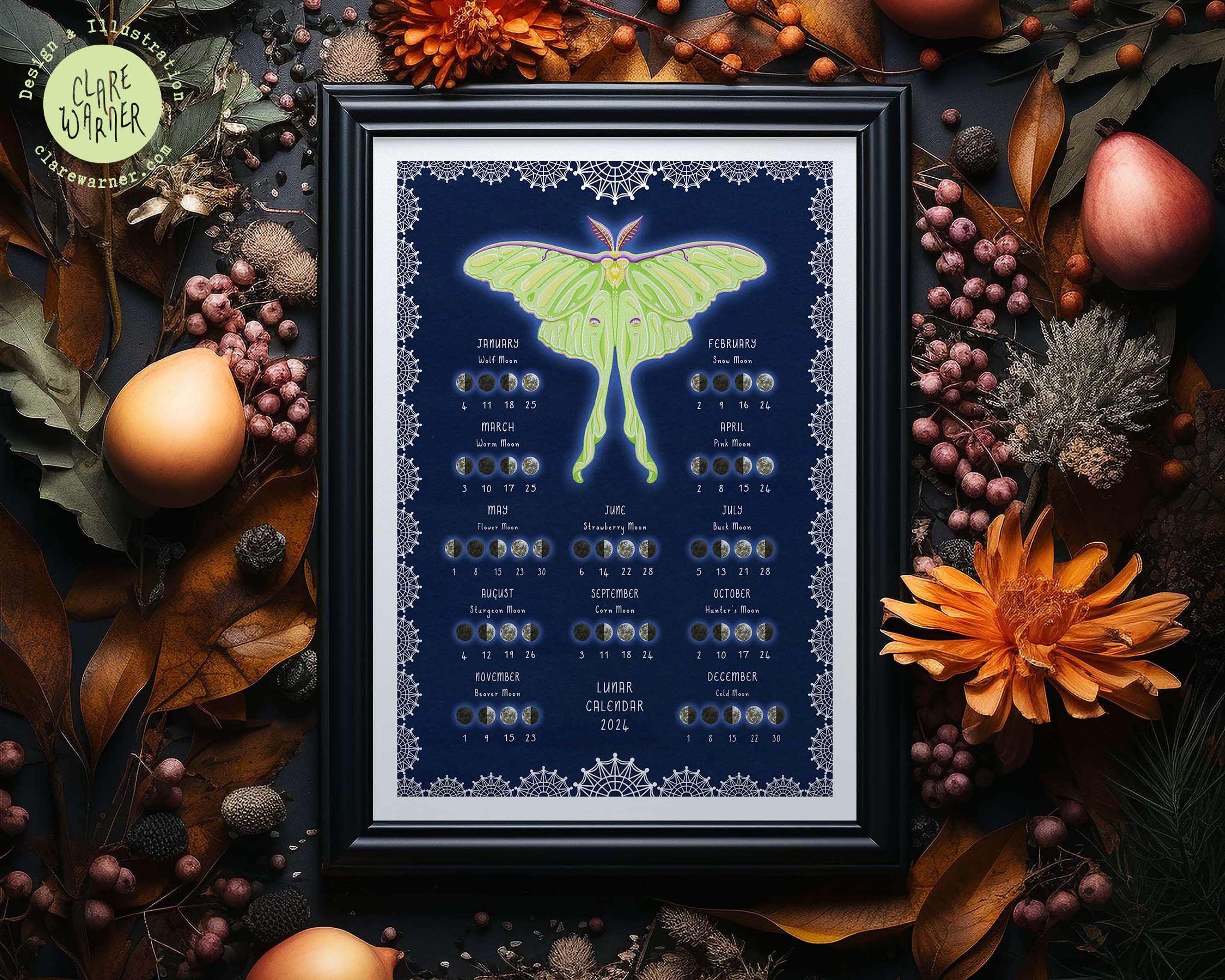 Lunar Calendar 2024 by Clare Warner