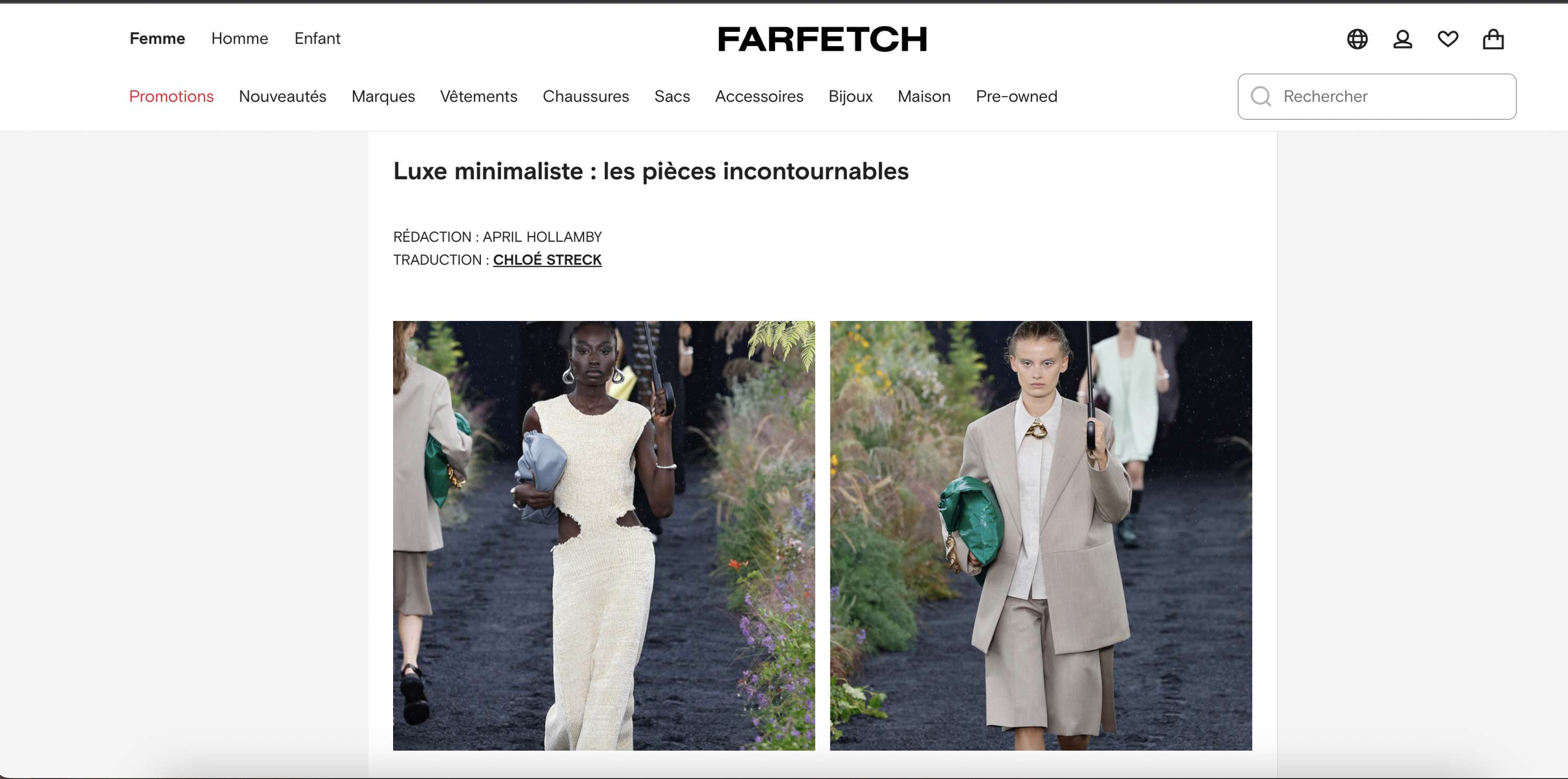 Fashion editorial translation by Chloé Streck