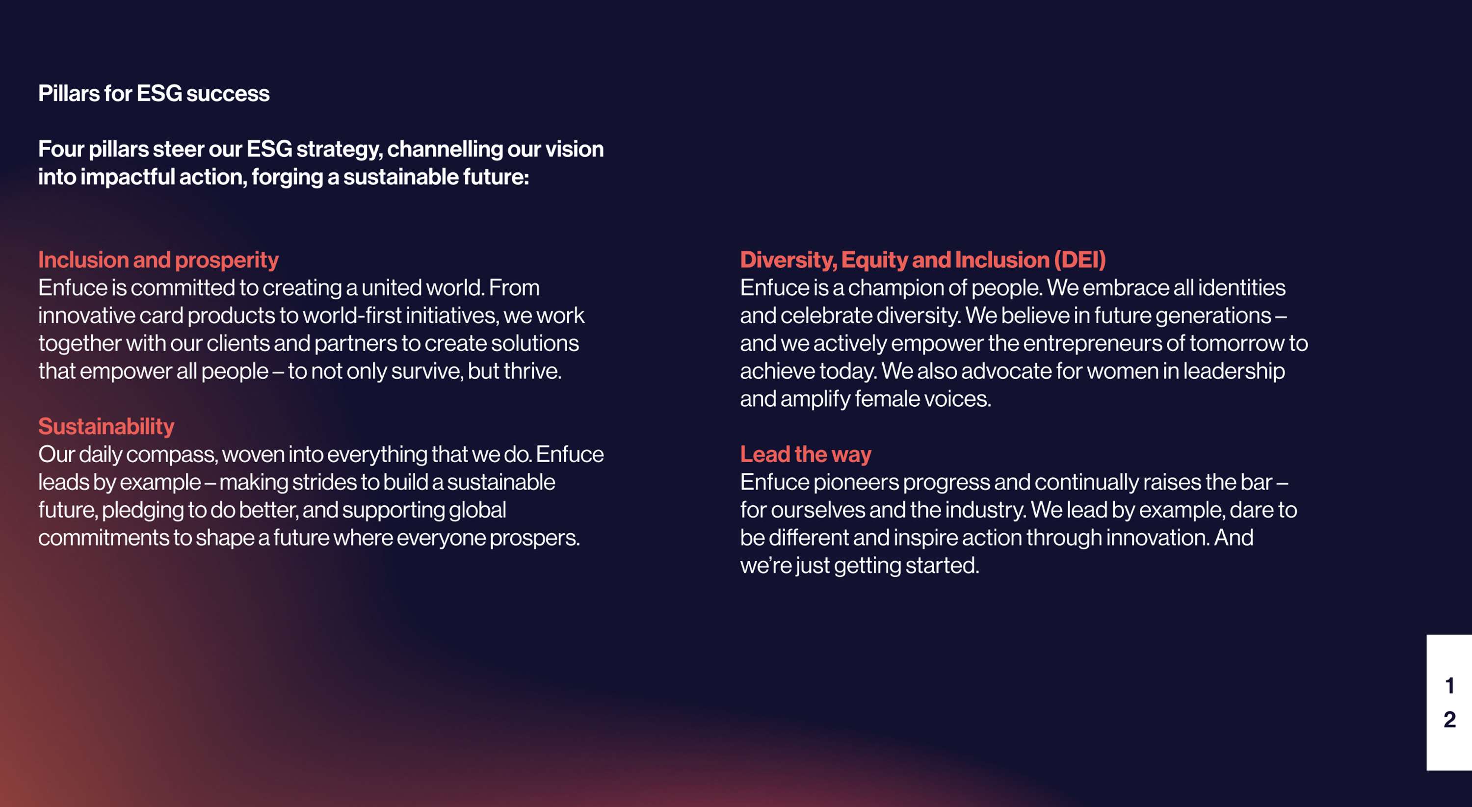 Enfuce ESG report 2022 by Trish Elms