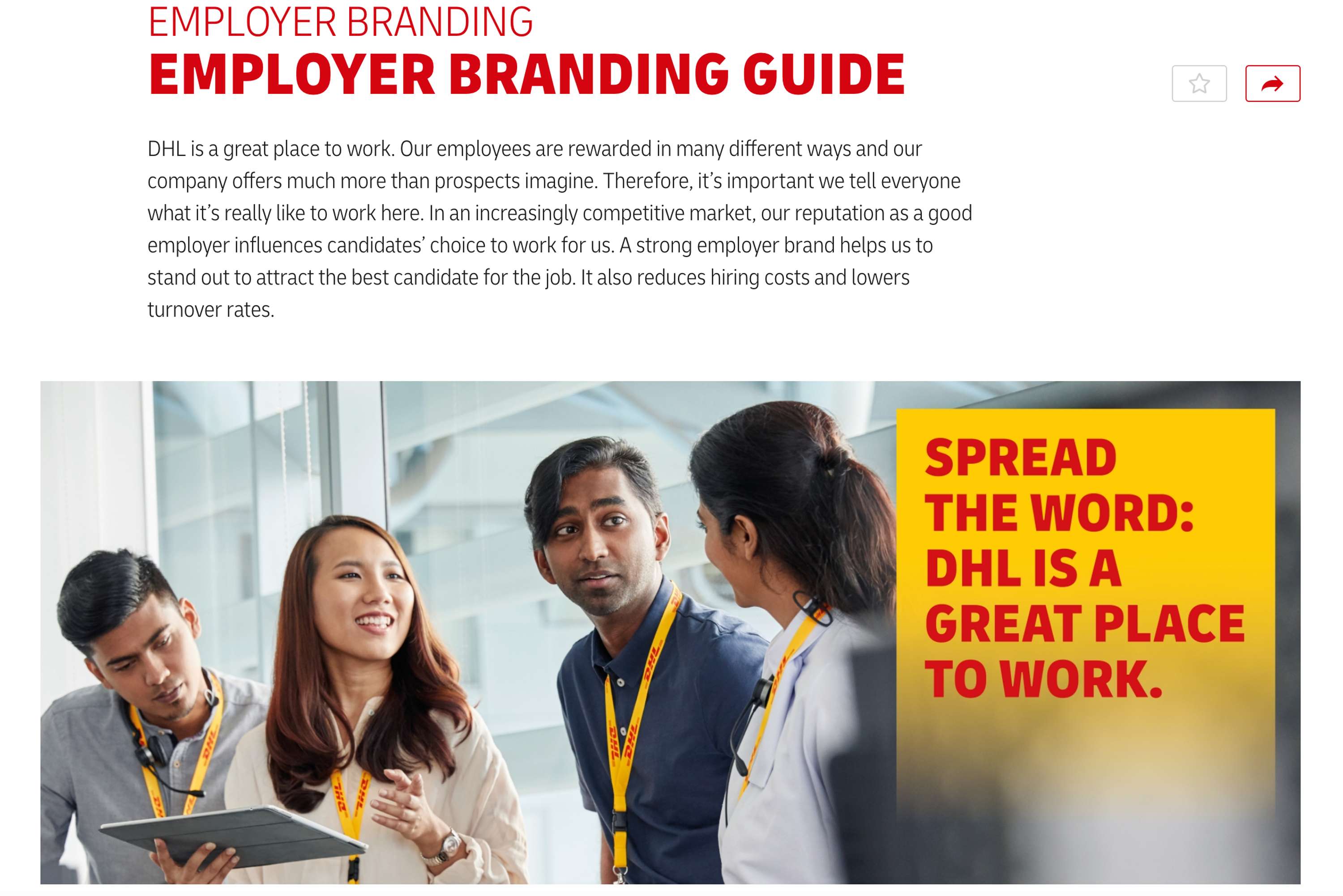 DHL Employer Branding guide by Trish Elms