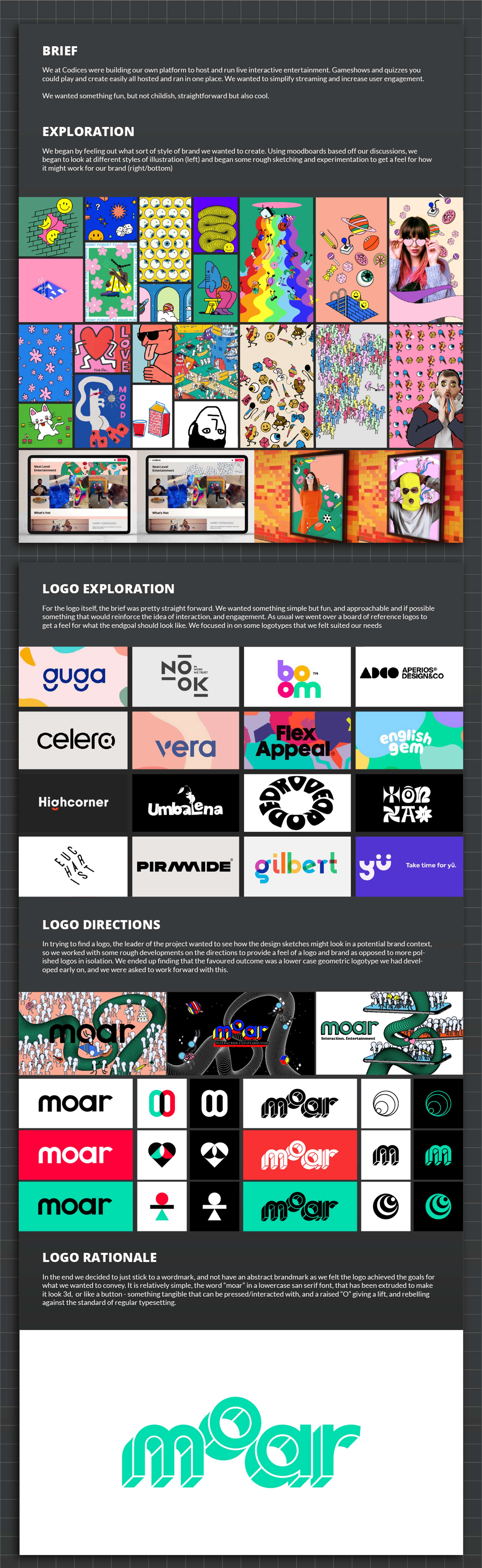moar - branding and logo design by Ois K