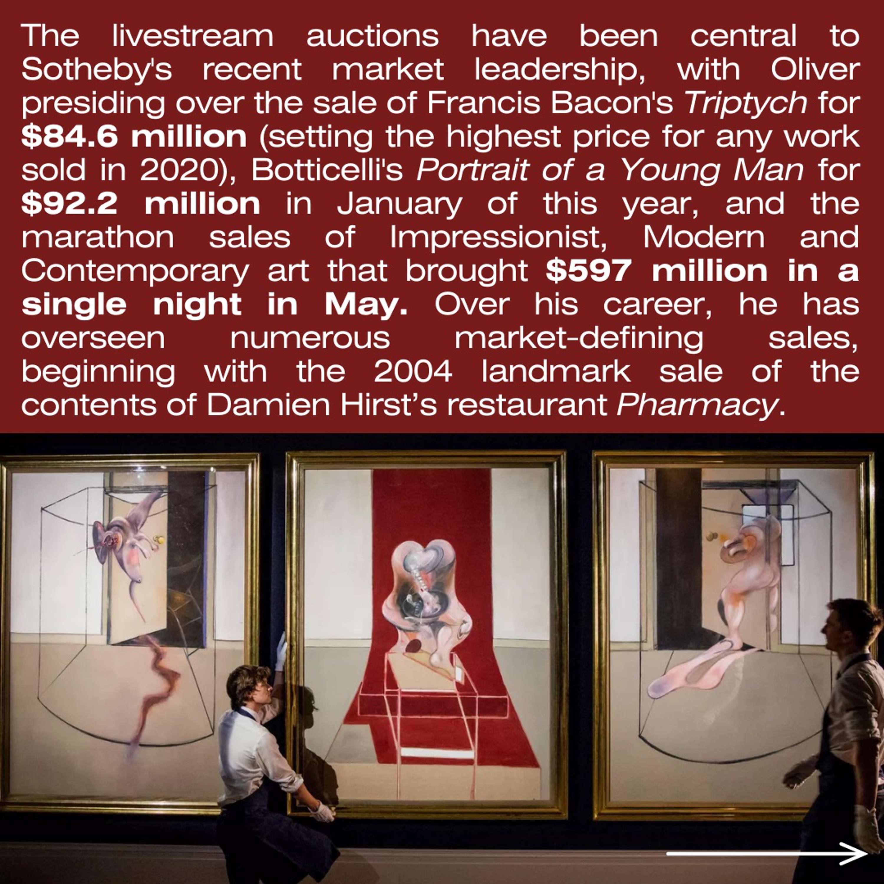 Free Talk with Oliver Barker, Chairman of Sotheby's Europe by Penelope Bianchi