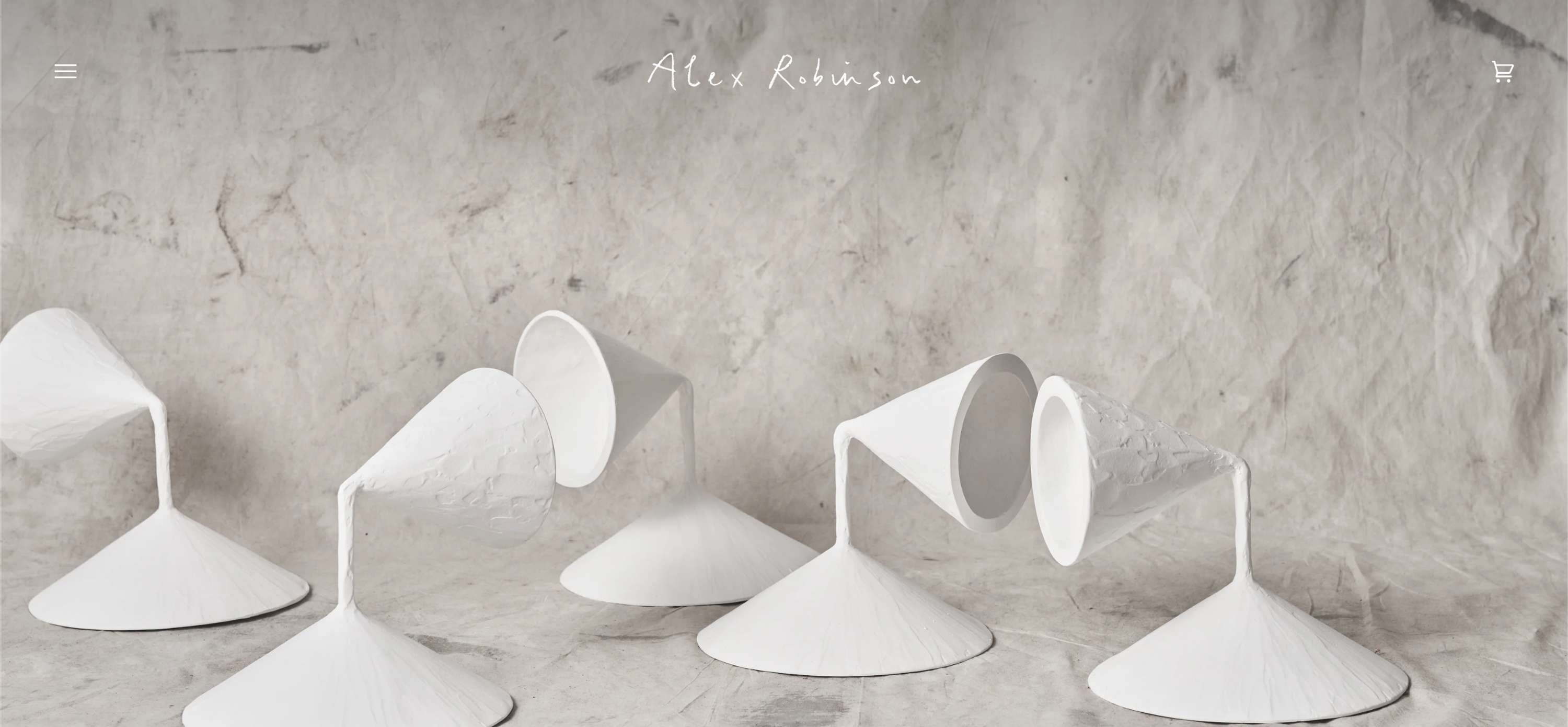 Website design and build for Alex Robinson Design by Holly Fielder