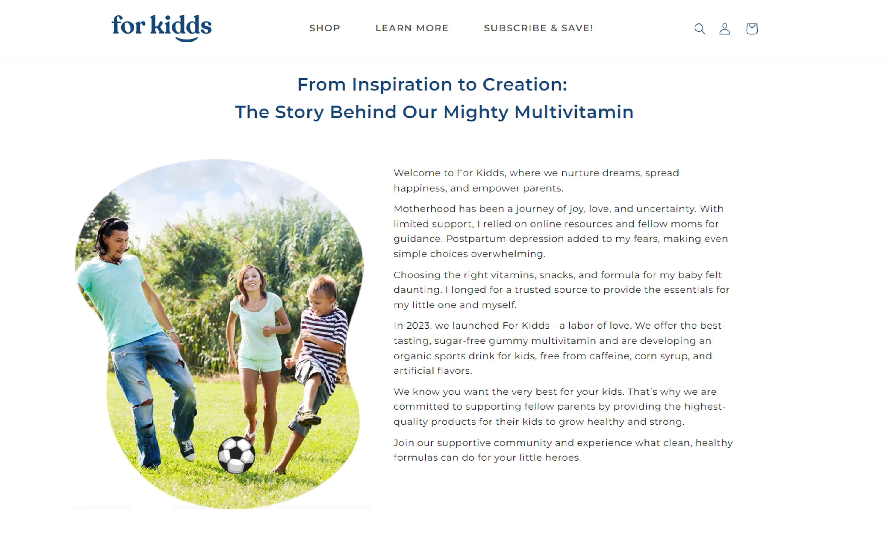For Kidds - Website Copywriting by Katharine Gordon