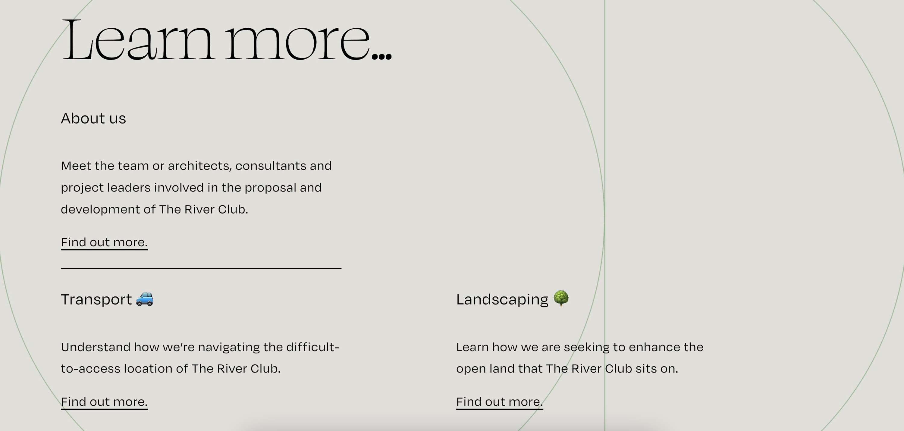 Website Creation - The River Club by Jemima Davis