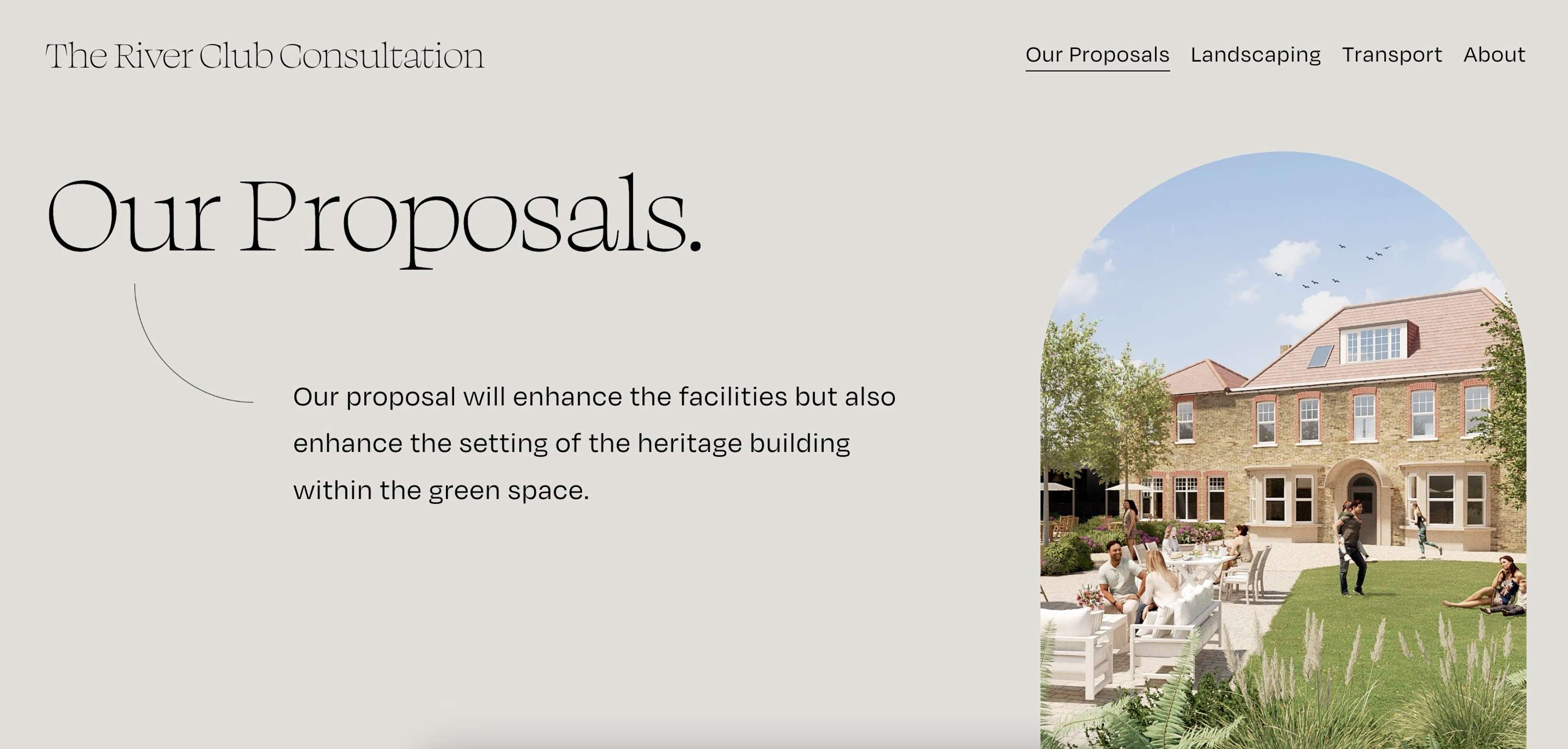 Website Creation - The River Club by Jemima Davis