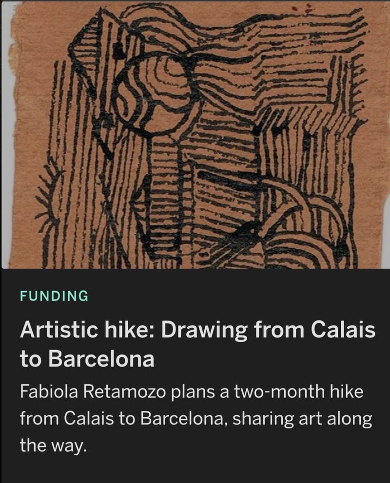 Artistic hike: Drawing from Calais to Barcelona by Fabiola Retamozo