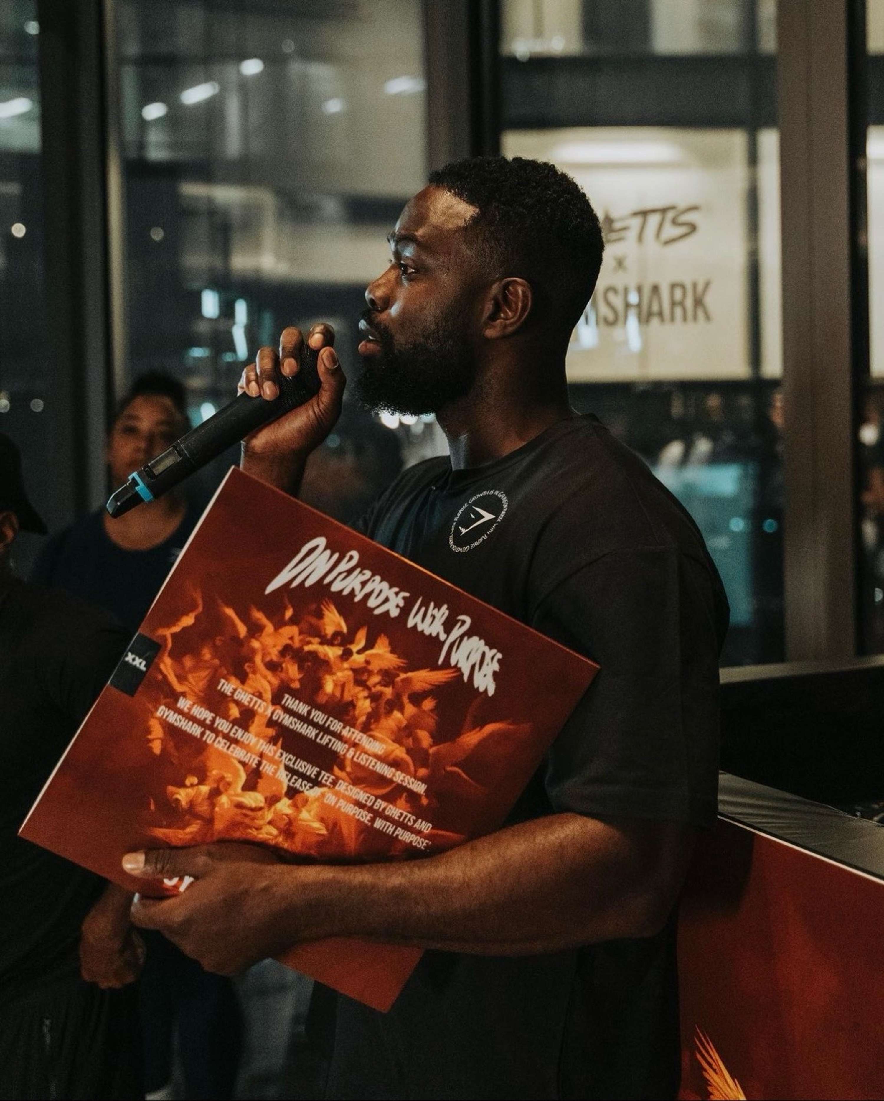 GHETTS x GYMSHARK PRESENTS 'ON PURPOSE, WITH PURPOSE' POP-UP AND LIFTING & LISTENING PARTY by Damien Bonnet