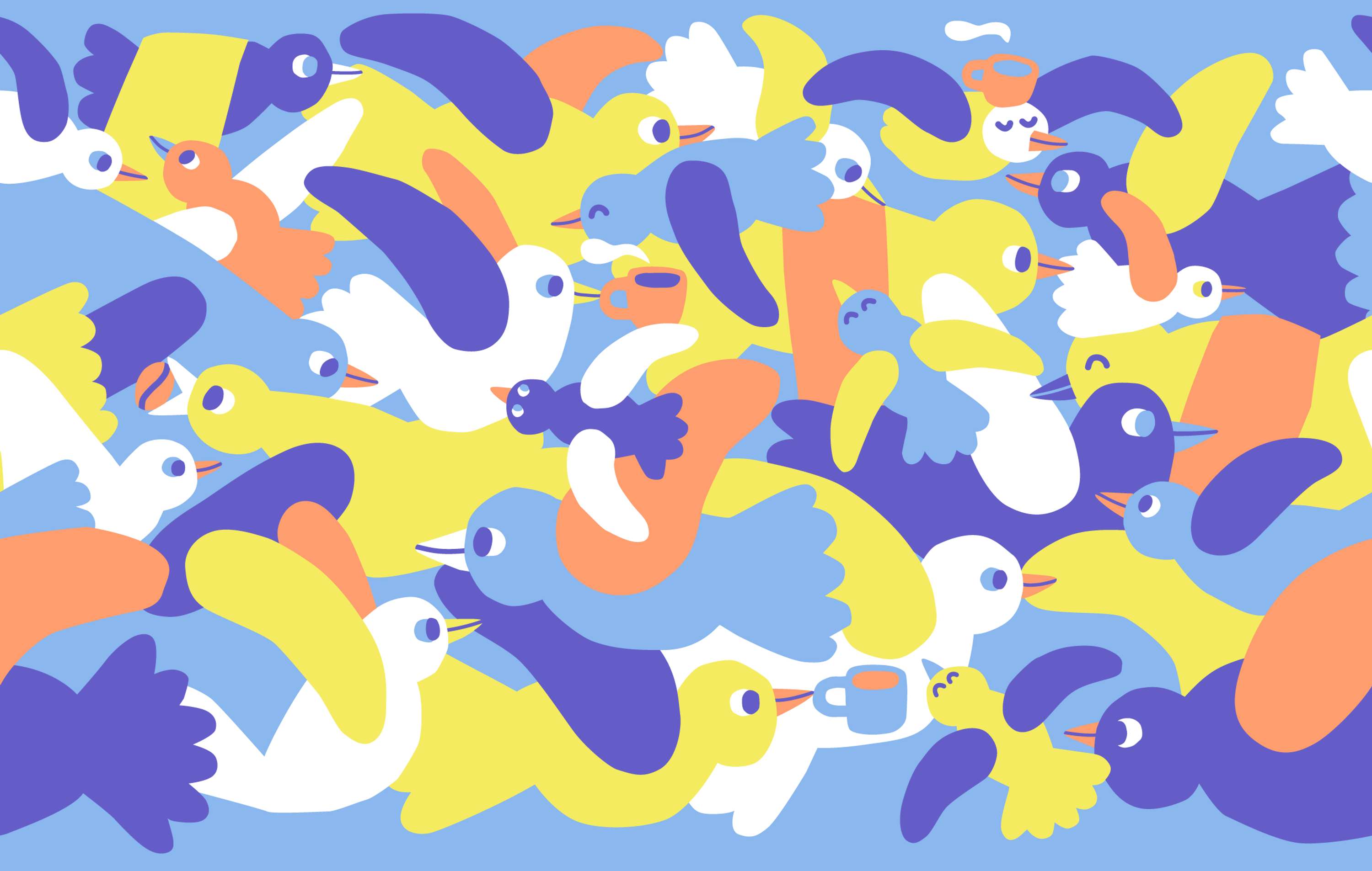 Think Coffe Cup Pattern Design by Judit Zengővári