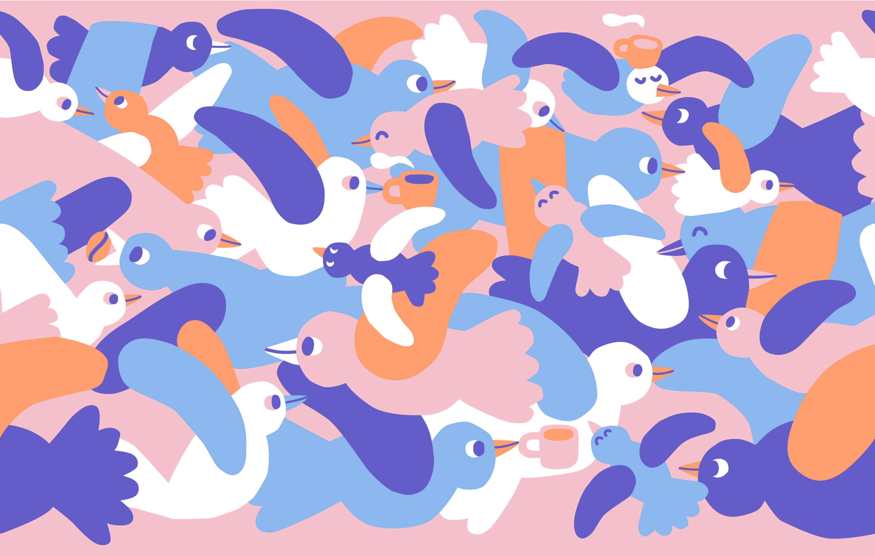 Think Coffe Cup Pattern Design by Judit Zengővári
