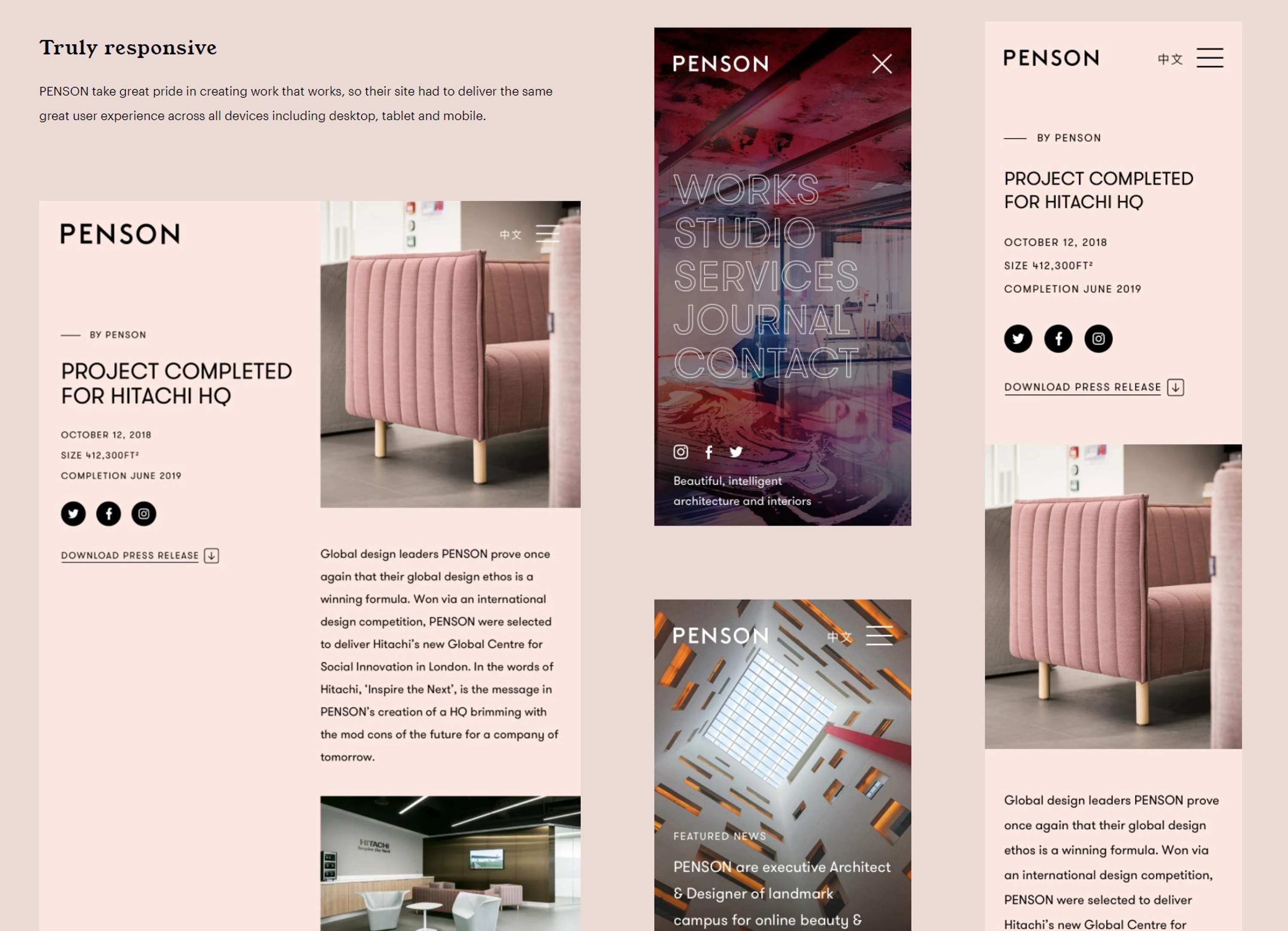 PENSON Studio new website 2021 by Sarah Bean