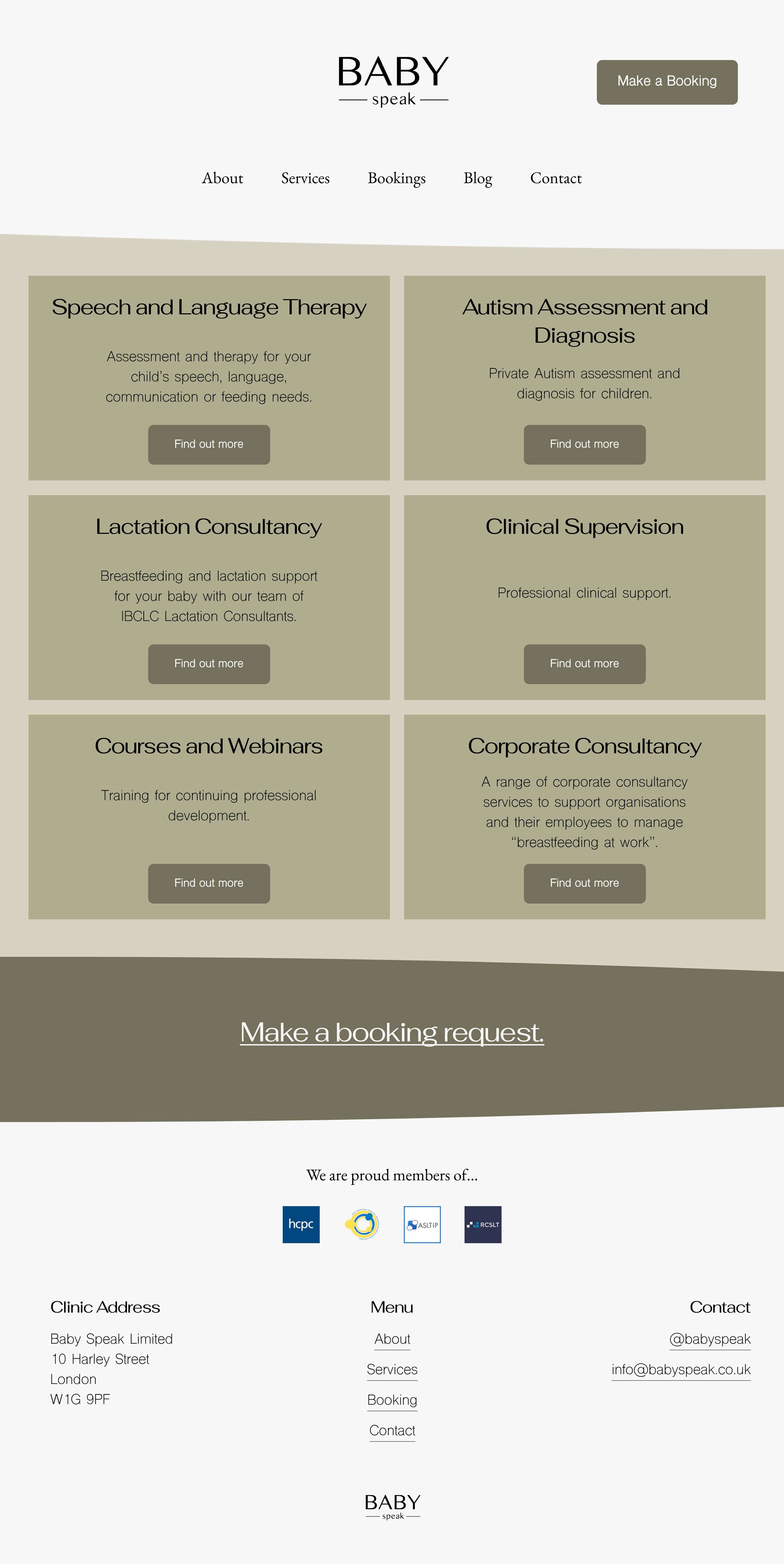 Website Design and Creation - Baby Speak by Jemima Davis