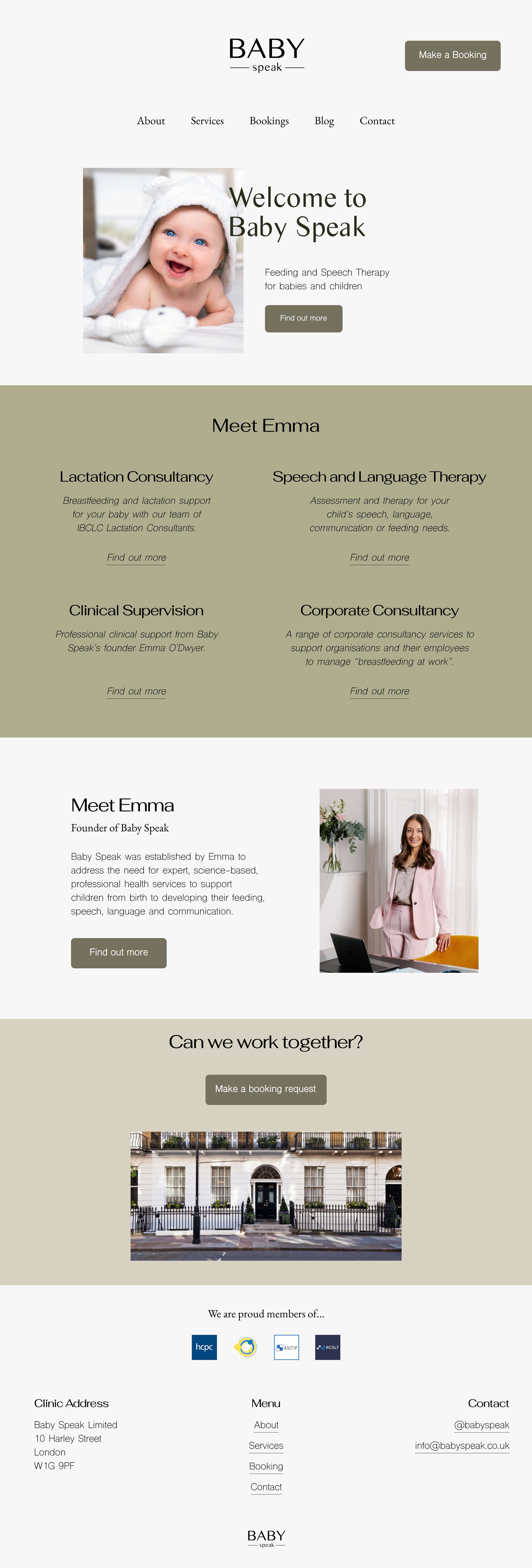 Website Design and Creation - Baby Speak by Jemima Davis