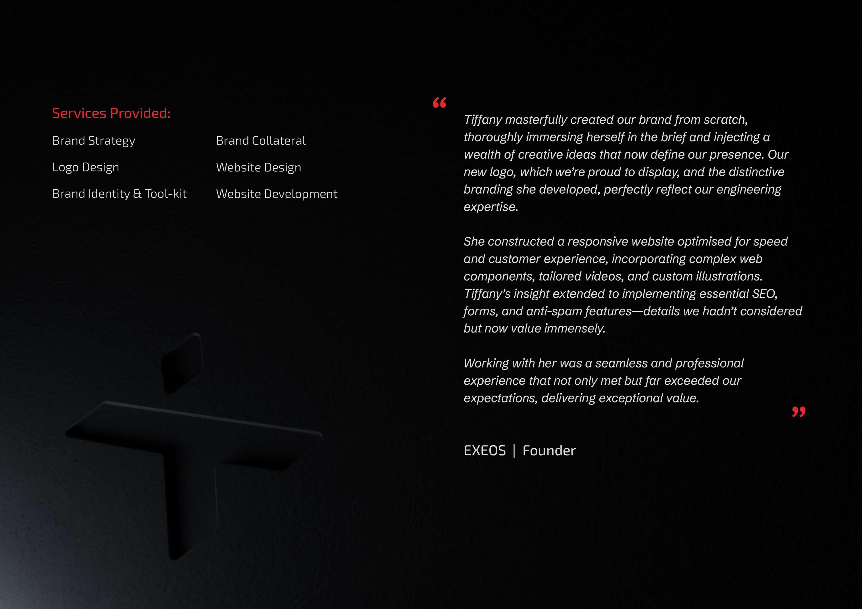 EXEOS | Brand Identity & Website Design by Tiffany Farthing