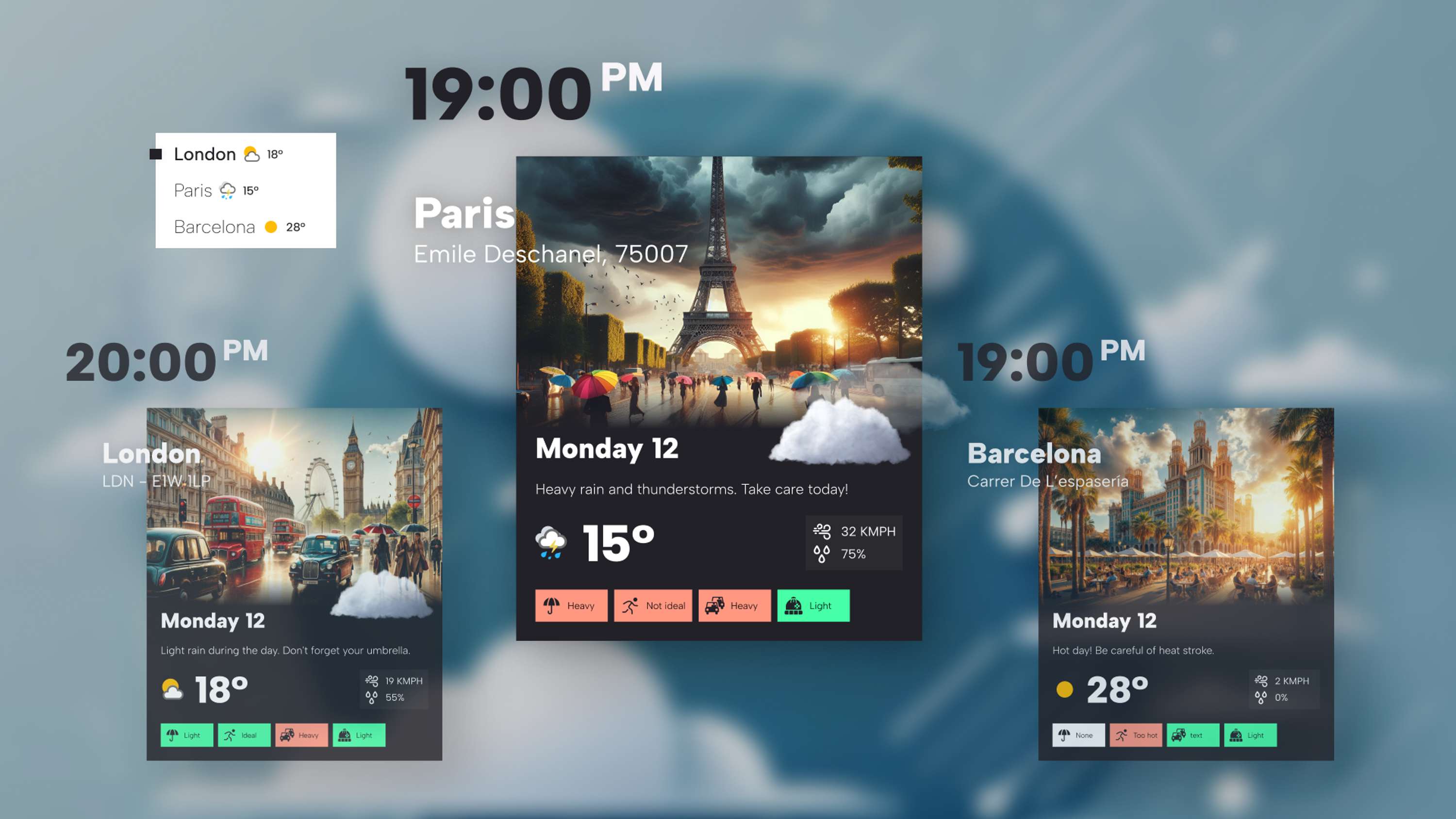 2D & 3D Weather & City app - Calendar prototype made in Spline and Figma by Enea Papa