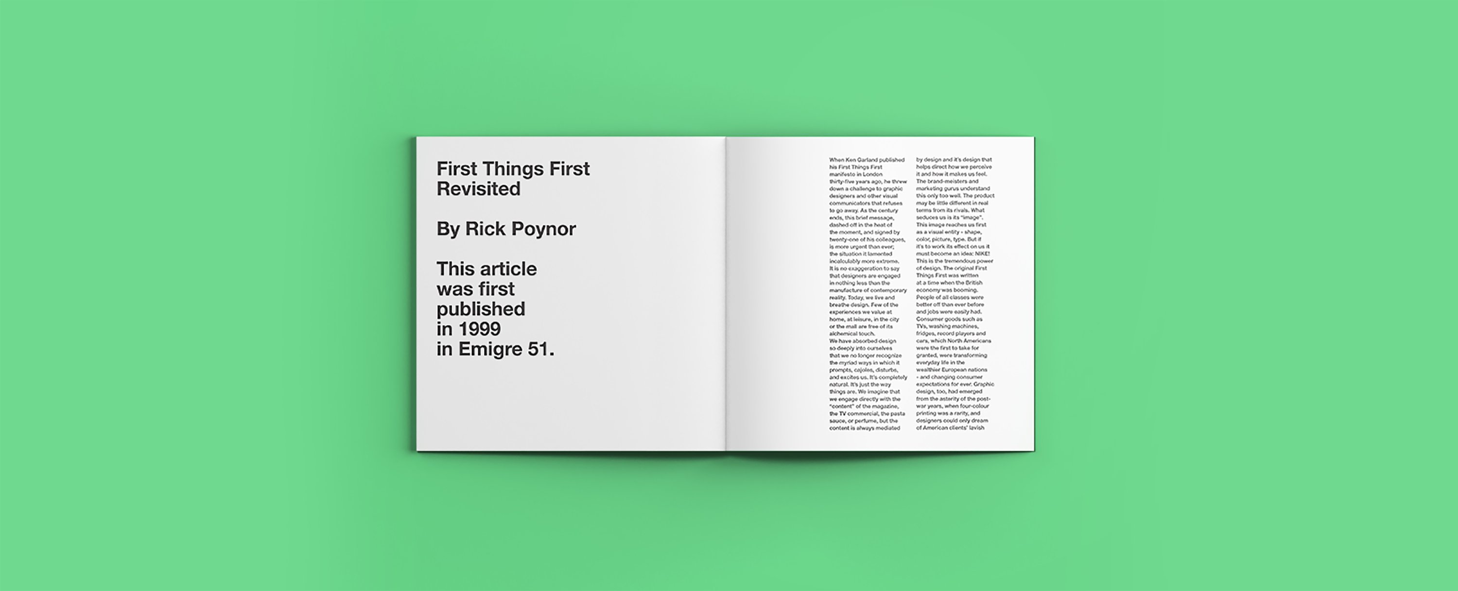 First Things First by Riccardo Carrara