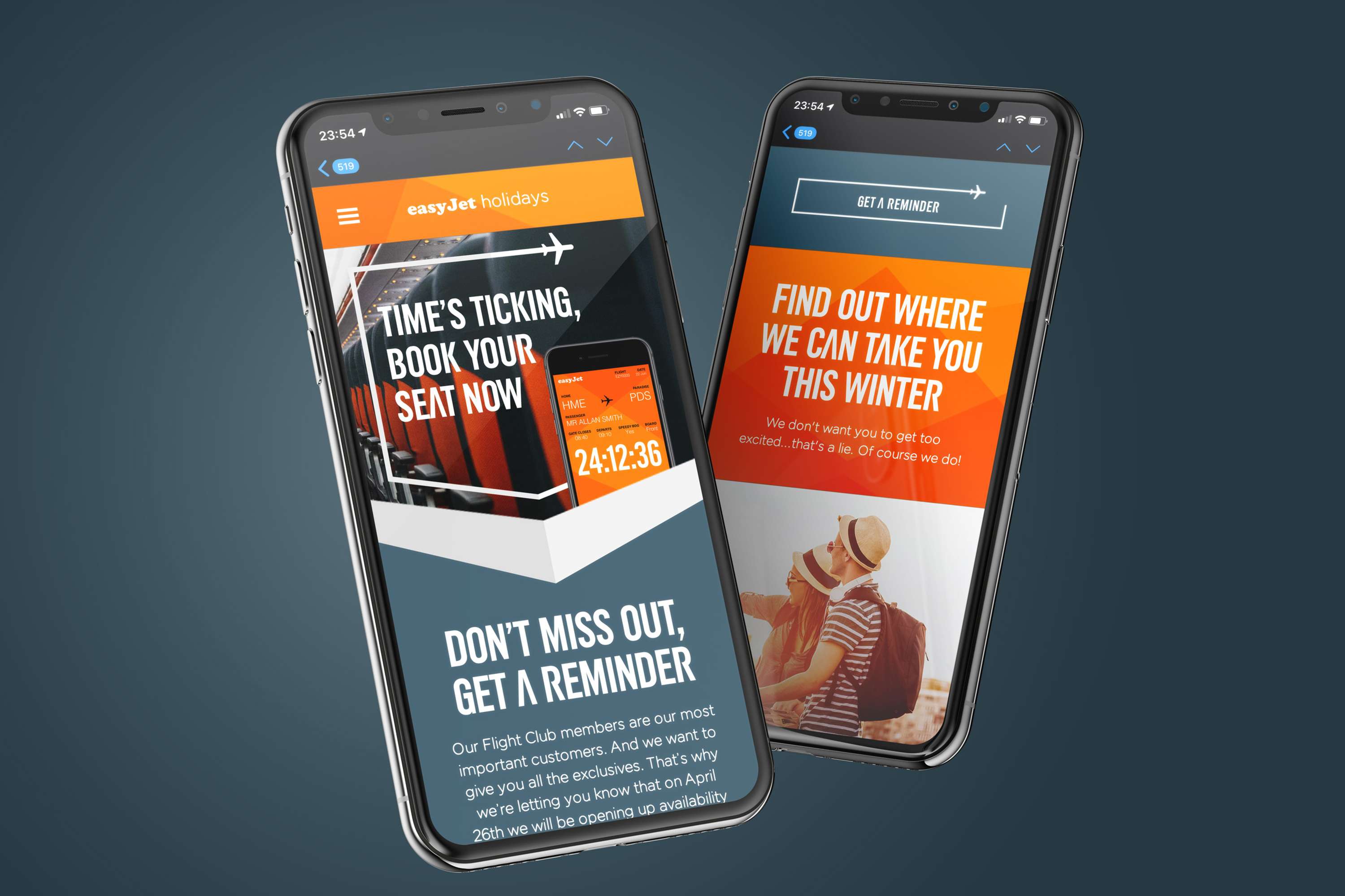 Easyjet Email and Form Design by Neil Davies