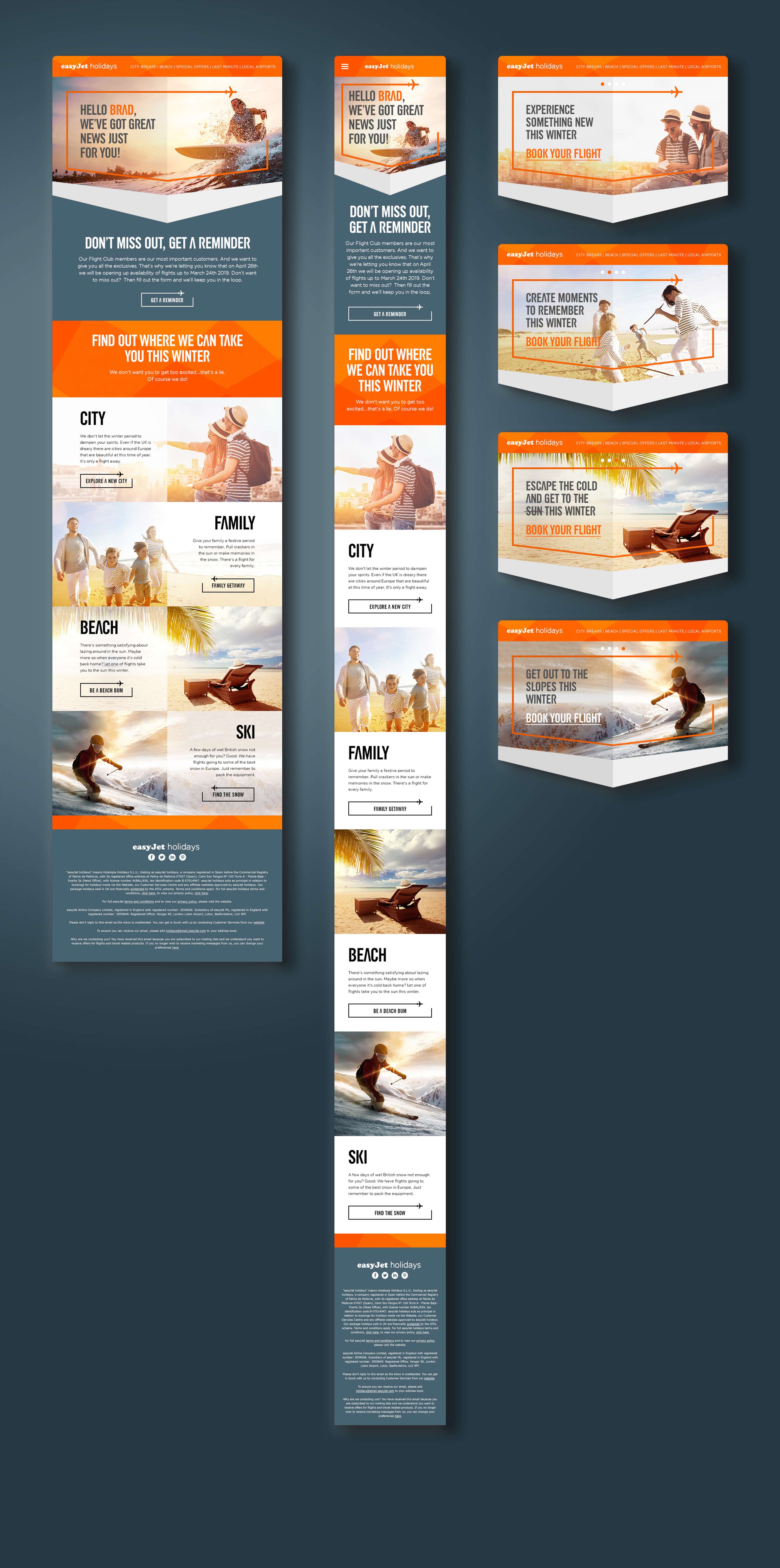 Easyjet Email and Form Design by Neil Davies