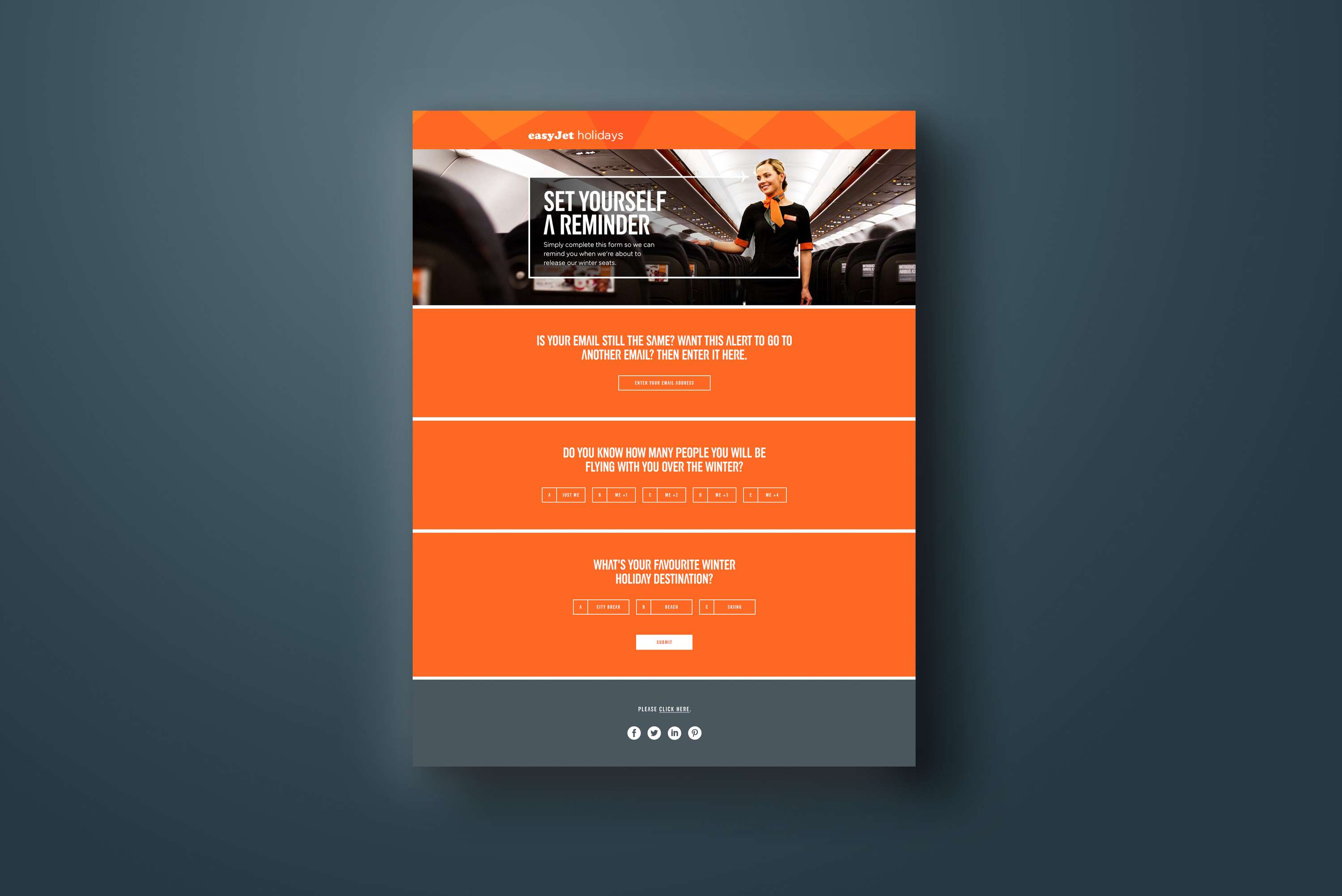 Easyjet Email and Form Design by Neil Davies