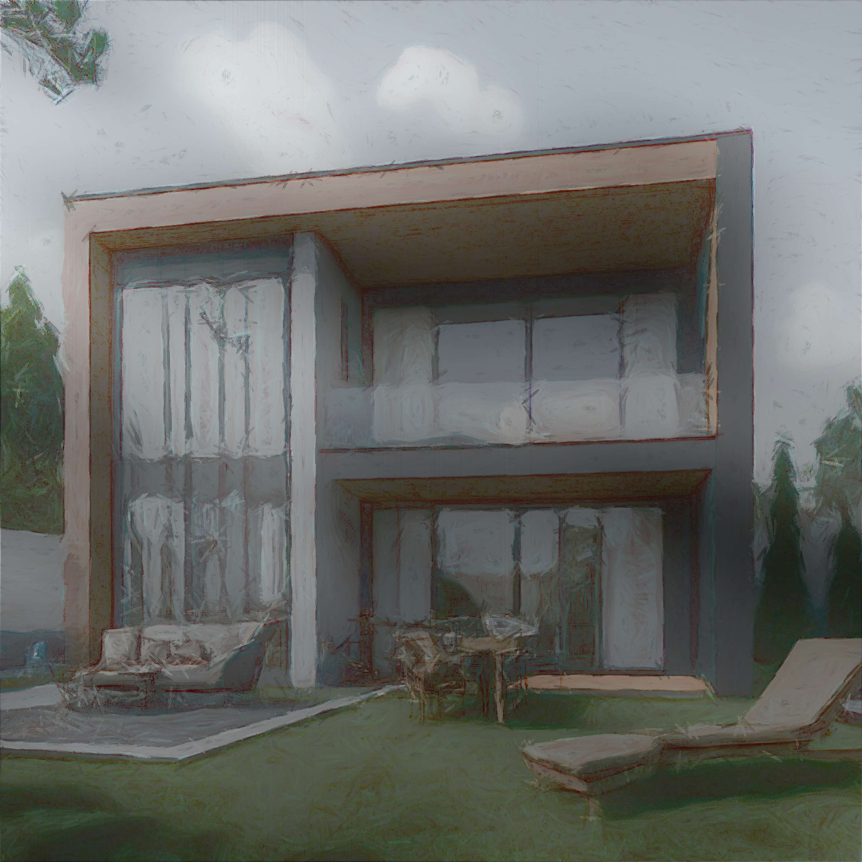 Architectural sketches - Models - Bozelos by Panagiotis Bozelos