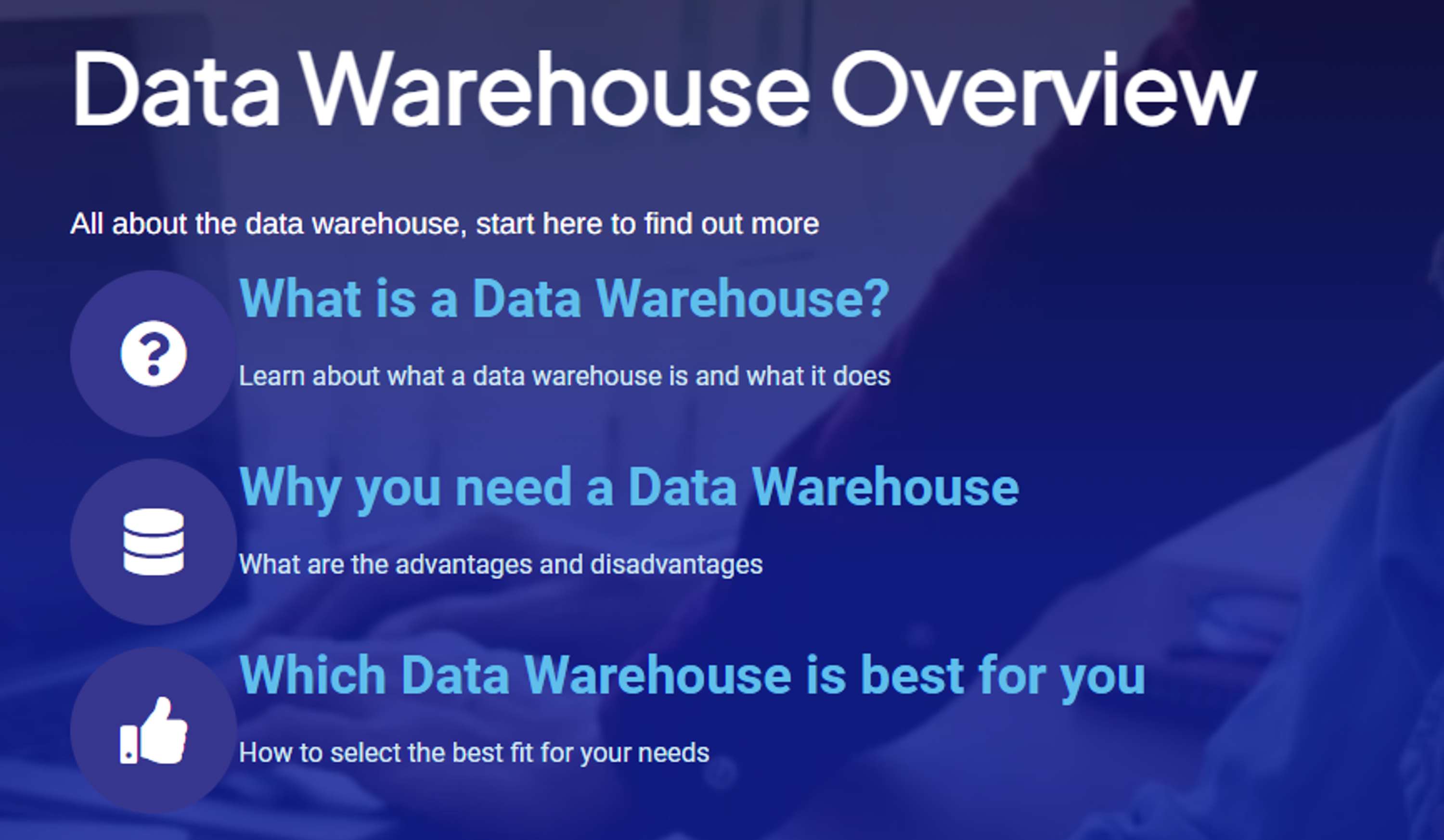 Data Warehouse Overview by Simon Harrison