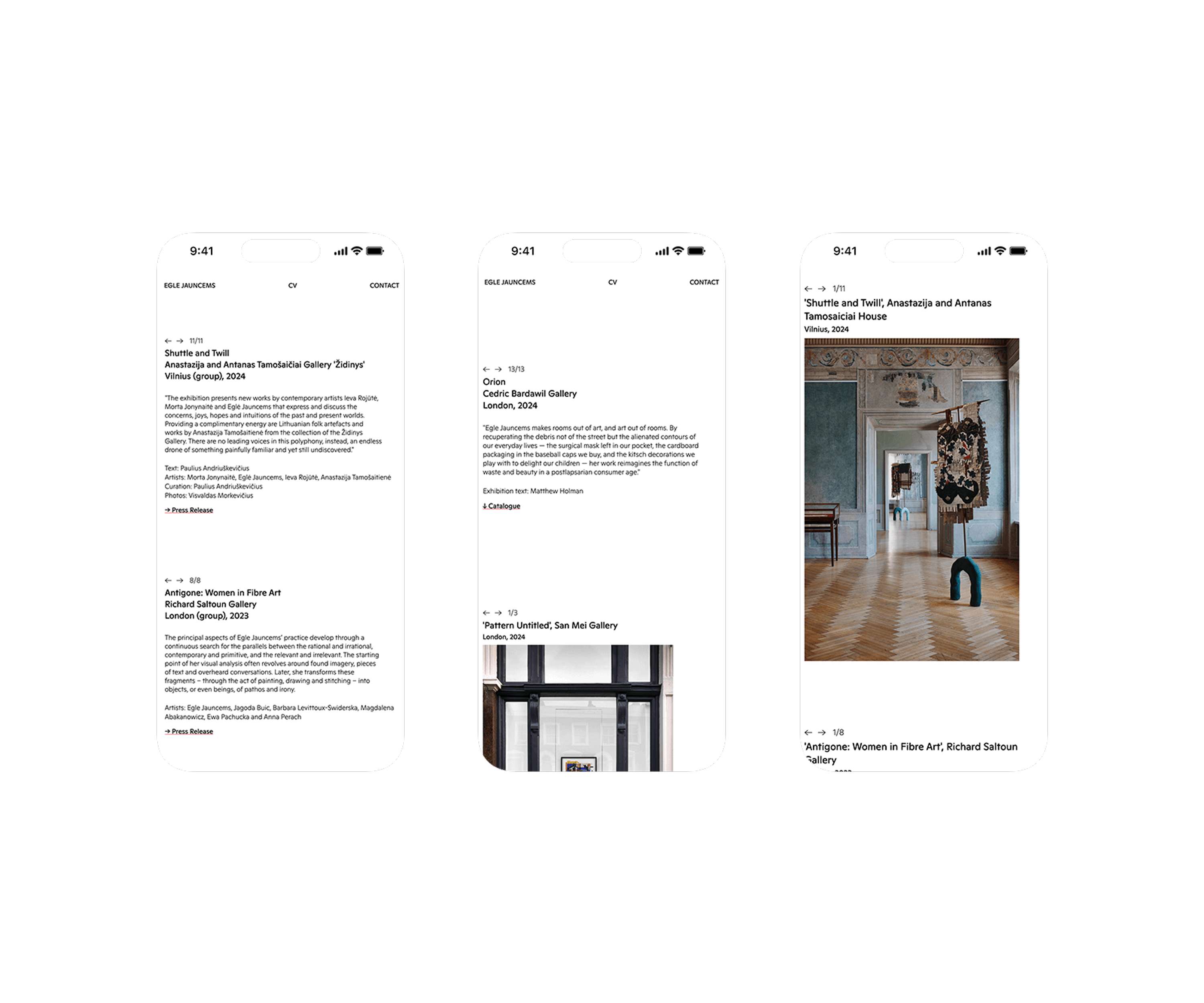 Eglė Jauncems Website by Laime Lukosiunaite