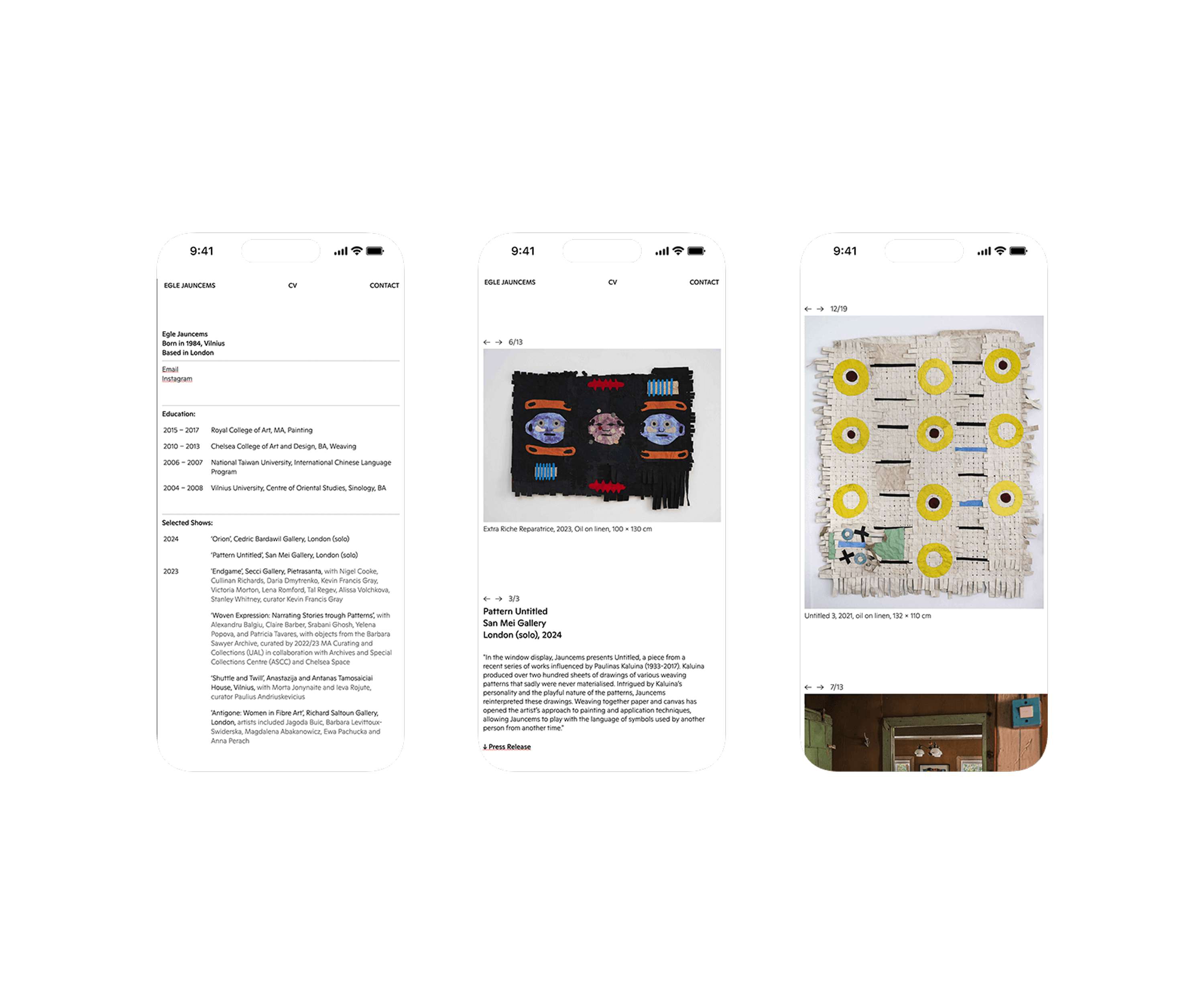 Eglė Jauncems Website by Laime Lukosiunaite