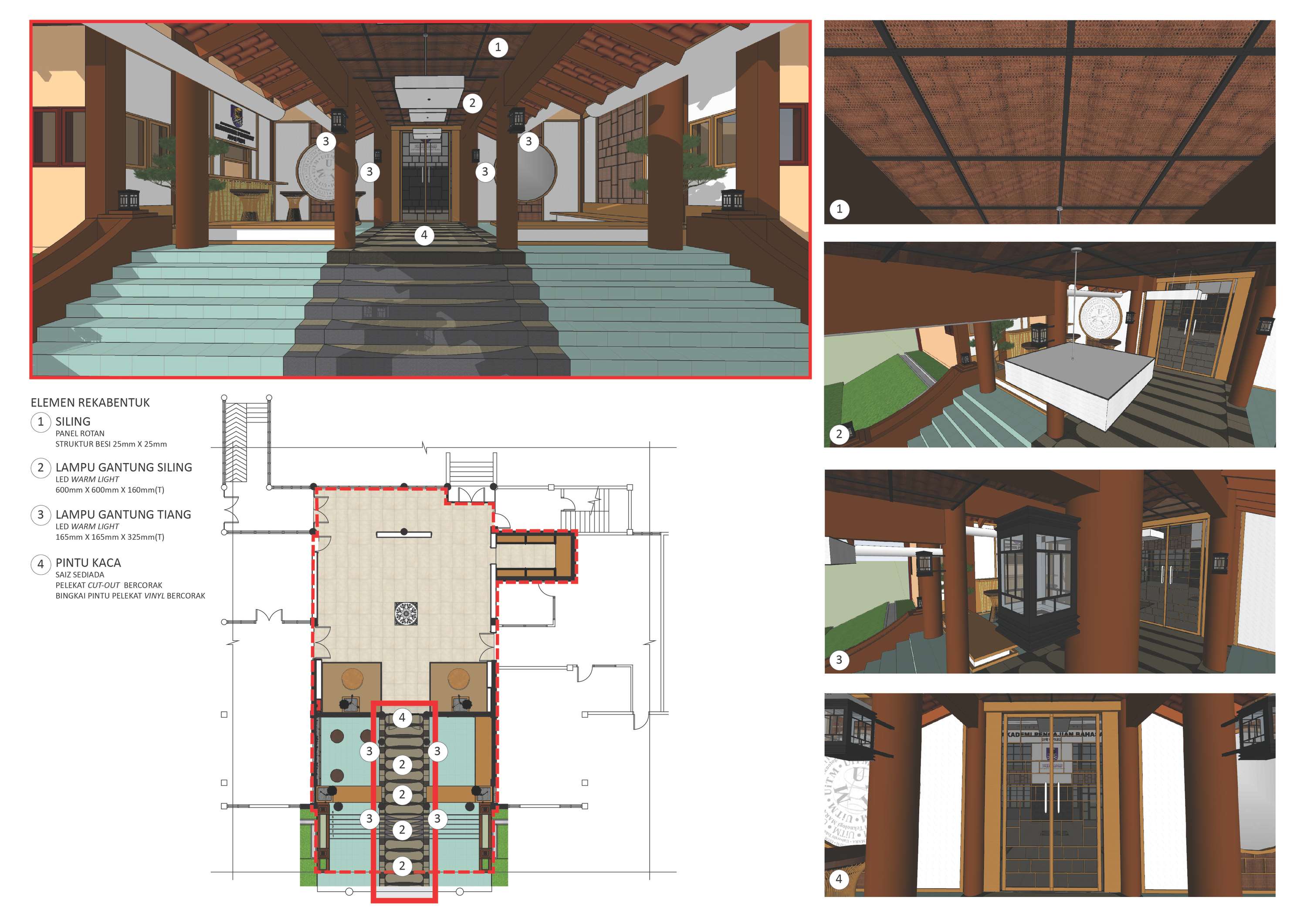 ID WORKS - Proposal ID Works for Main Lobby of UiTM Language Department by Lutfi Ibrahim