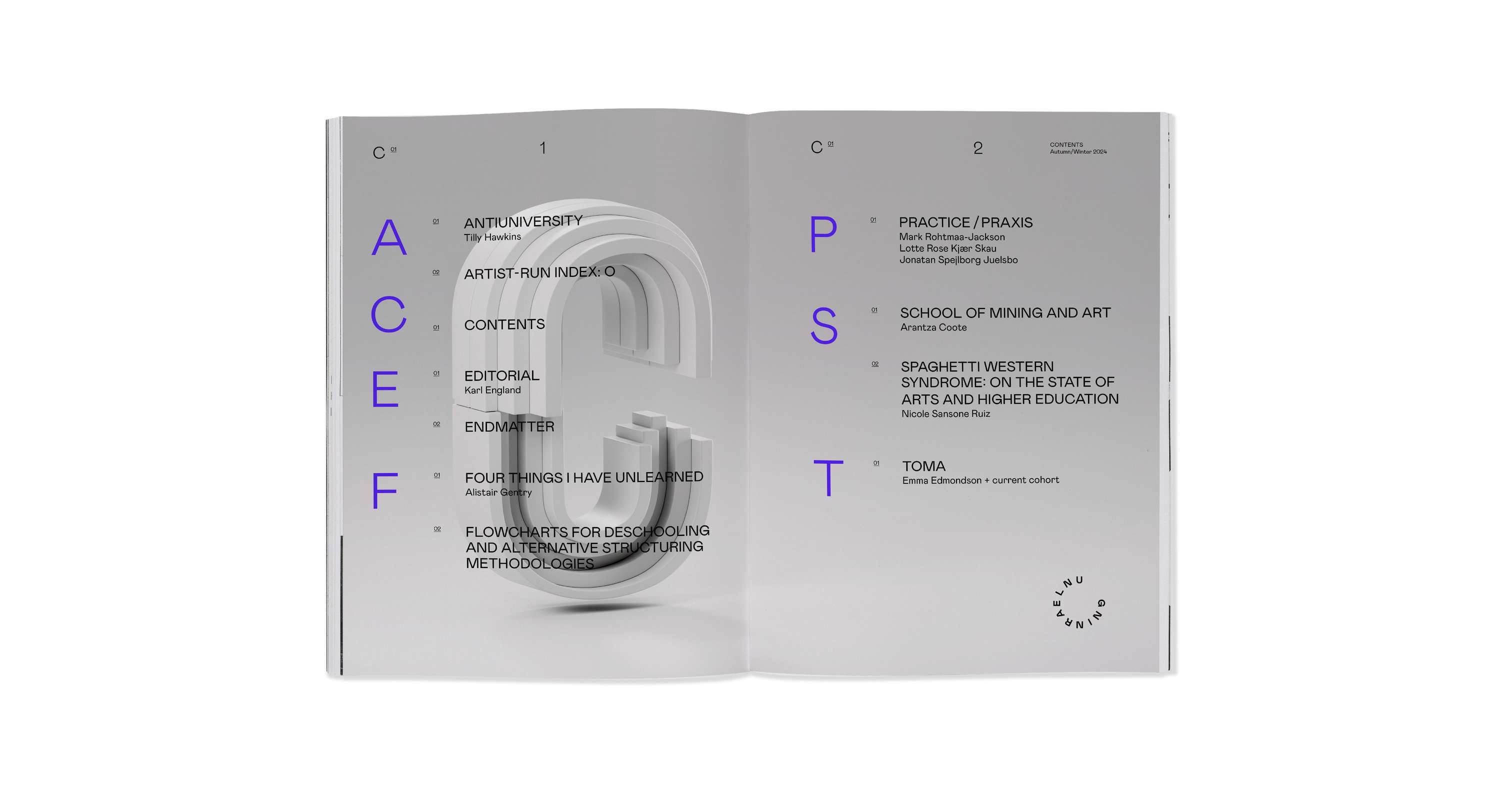 UNLEARNING edition of SLUICE designed by CHK Design by Christian Küsters