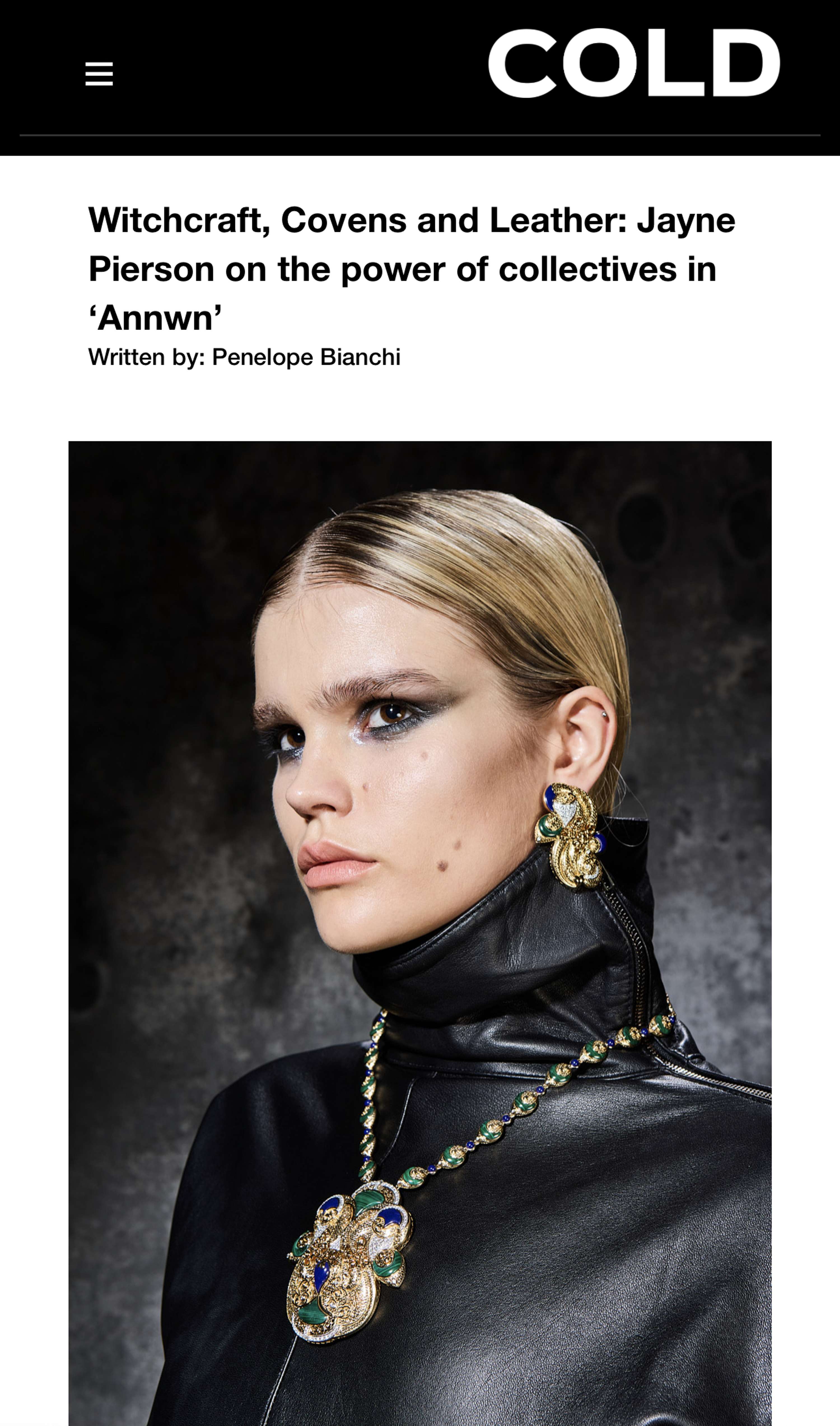 Jayne Pierson LFW Coverage for Cold Magazine by Penelope Bianchi
